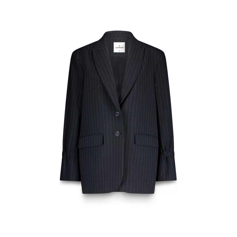 Summum Blazer Boyfriend Pinstripe Blauw
