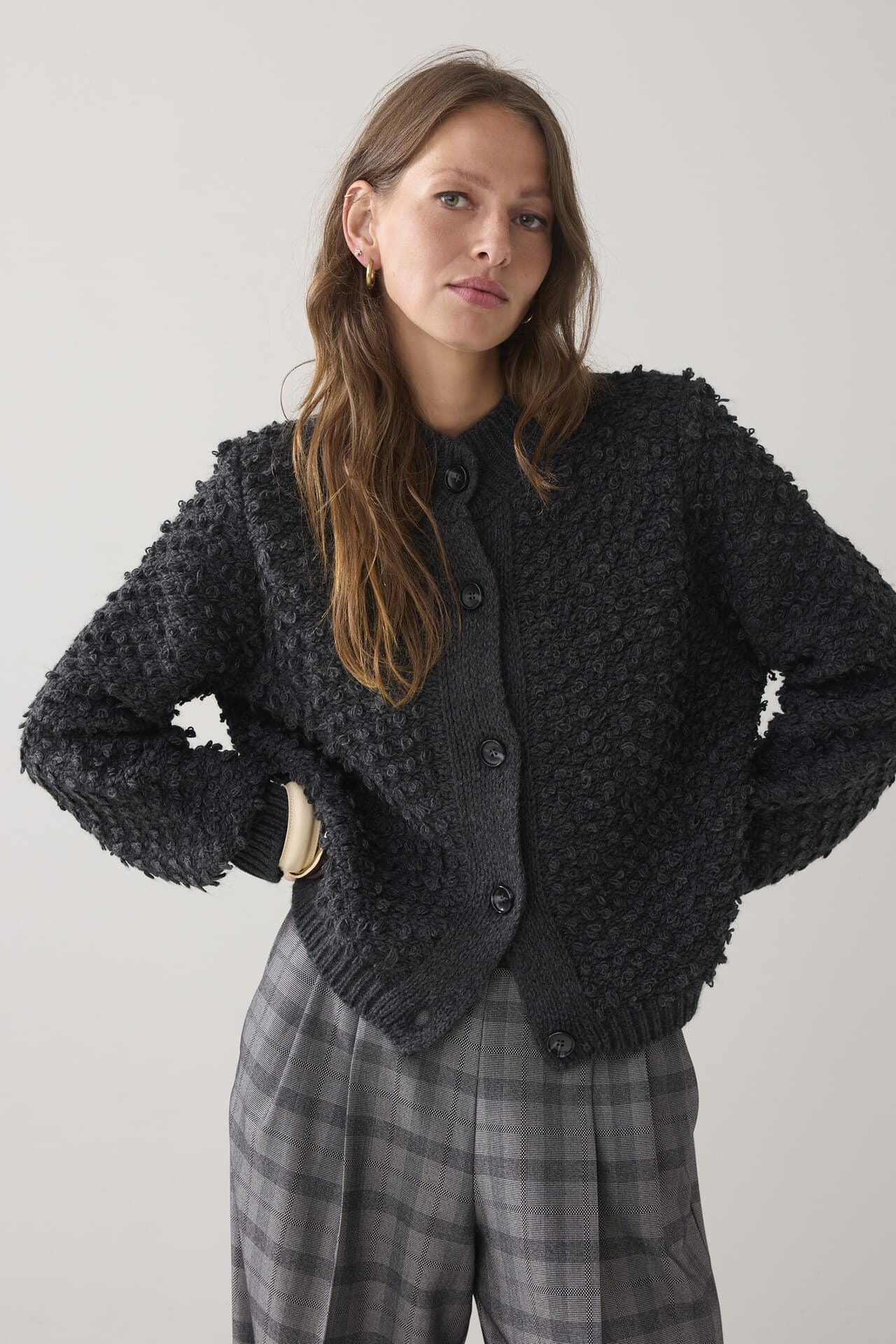 Summum Vest Loop Stitch Antraciet