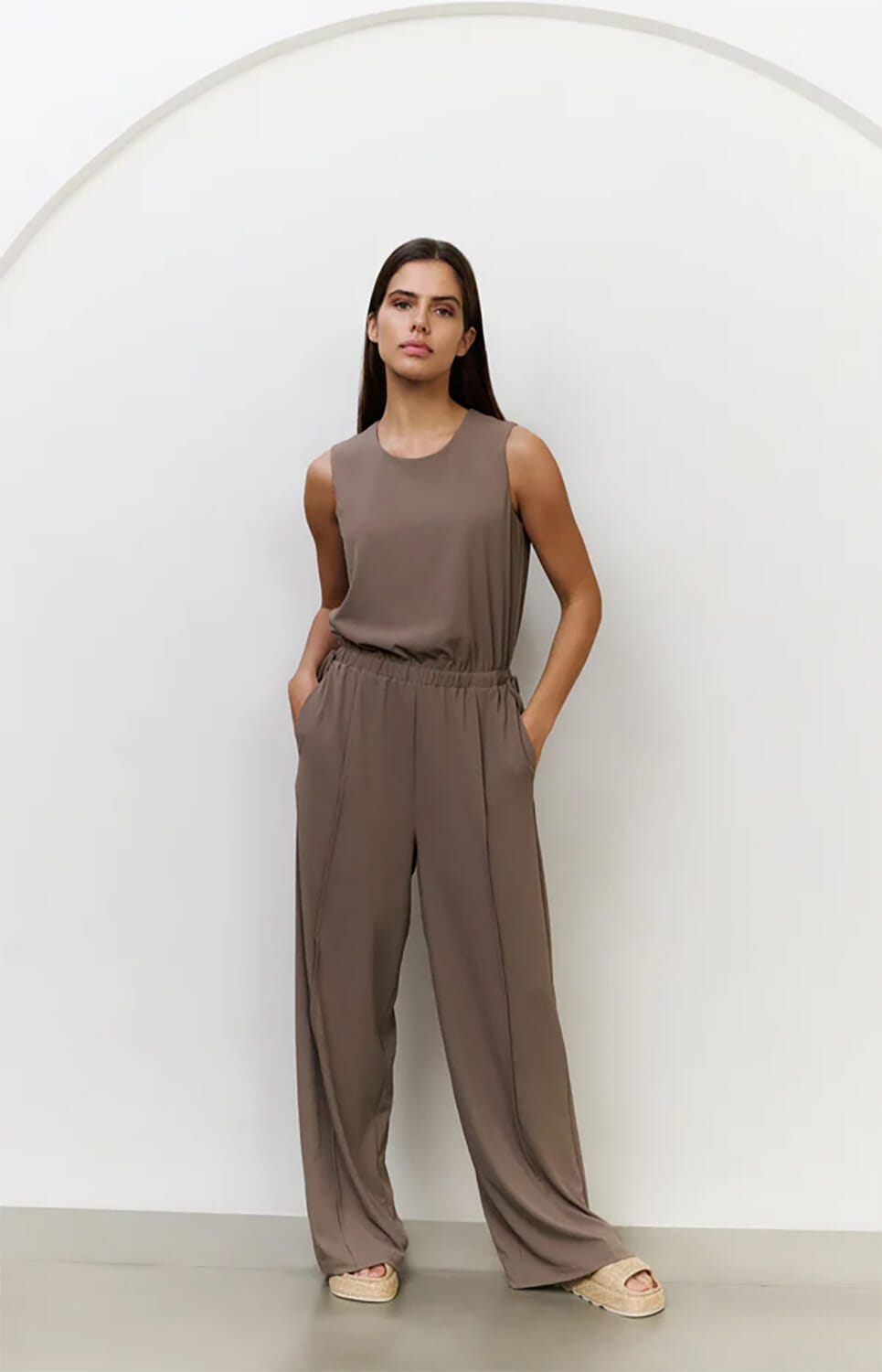 Yaya Jumpsuit with cord Bruin
