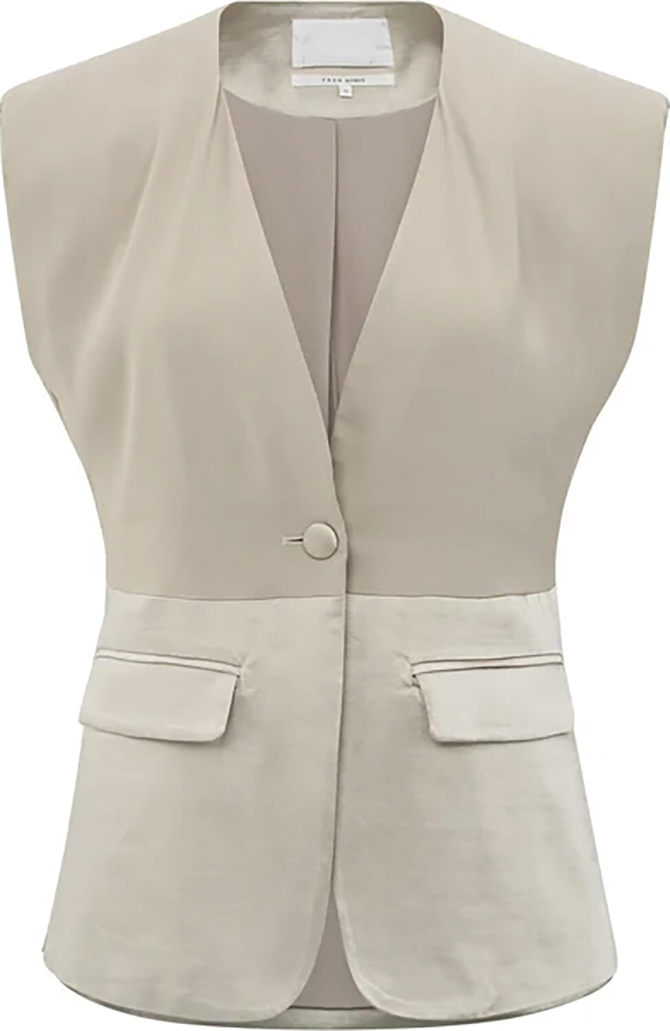 Yaya Blazer met satijnen details Beige