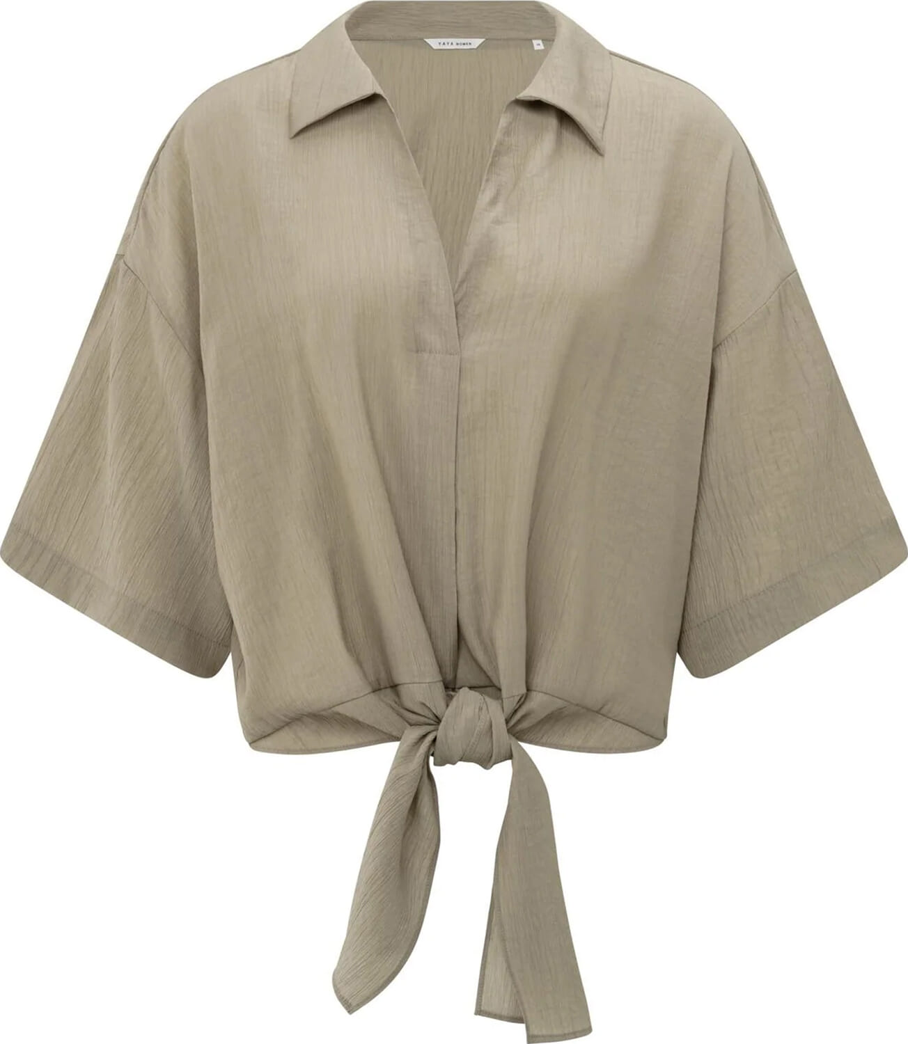 Yaya Top with knotted detail Beige