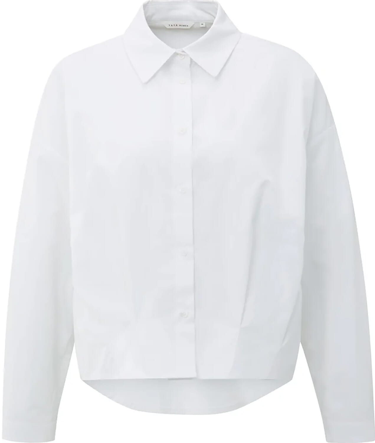 Yaya Poplin blouse with front pleat Wit