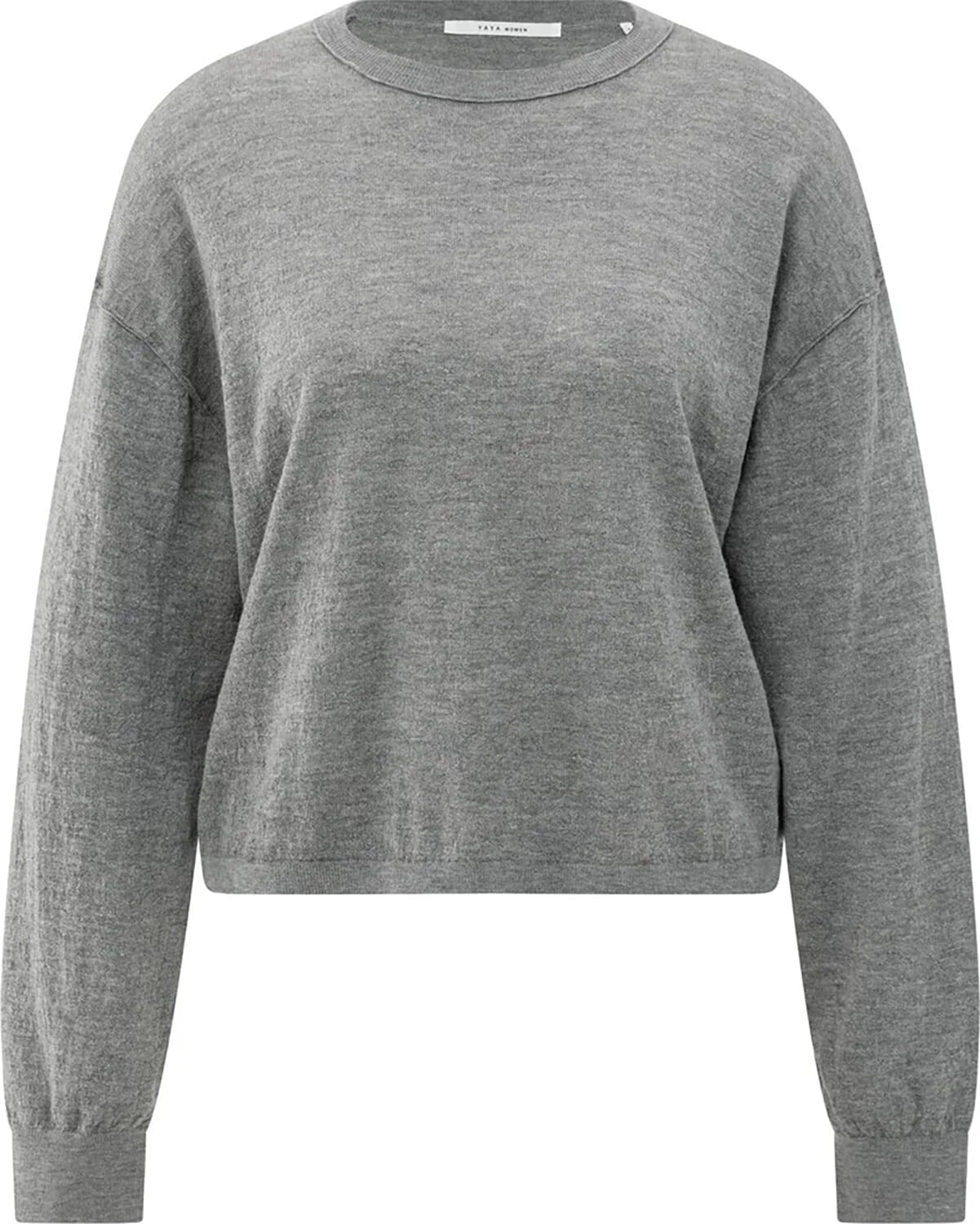 Yaya Textured round neck sweater ls Grijs