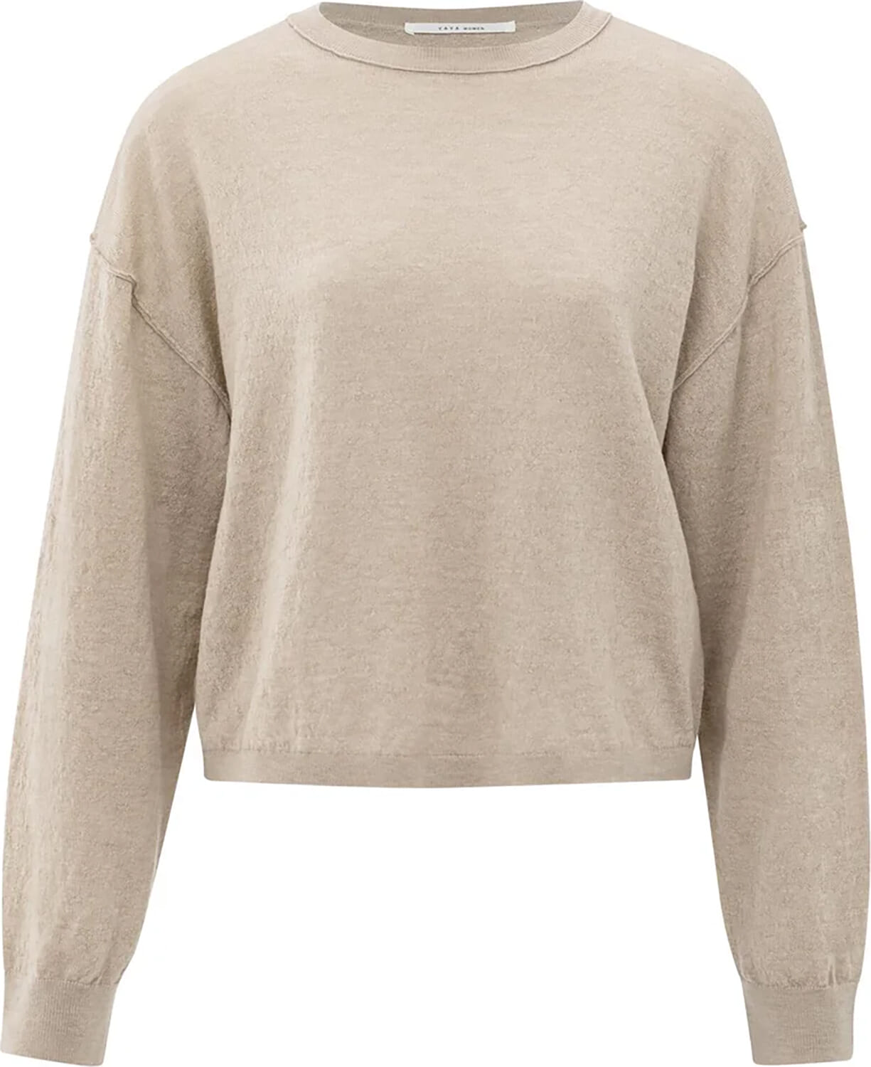 Yaya Textured round neck sweater ls Bruin