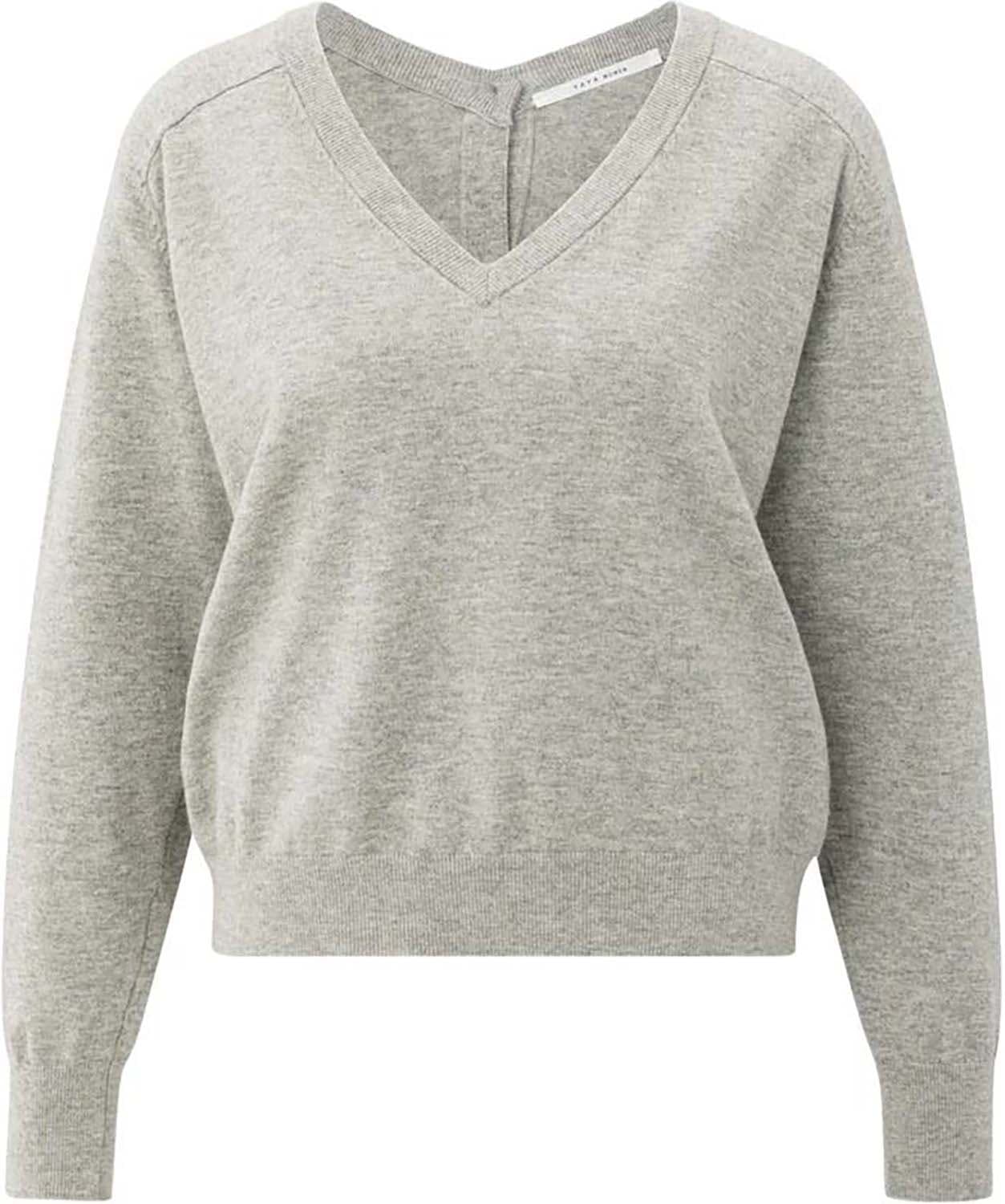 Yaya Double v-neck sweater with but Bruin
