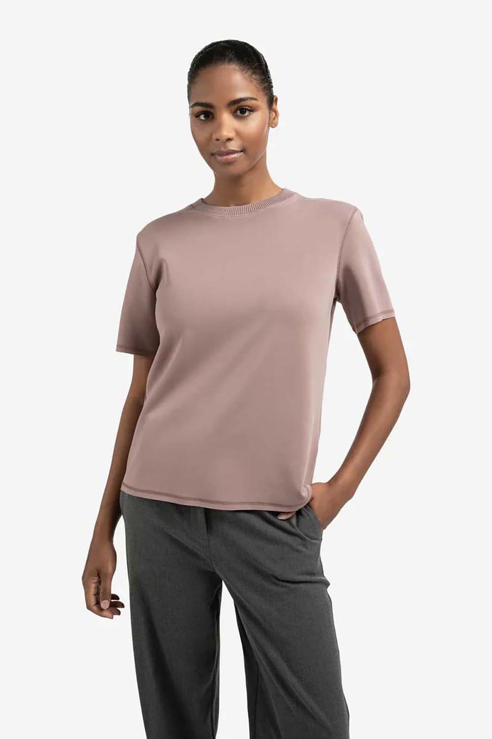 Yaya Short sleeve sweatshirt with k Roze