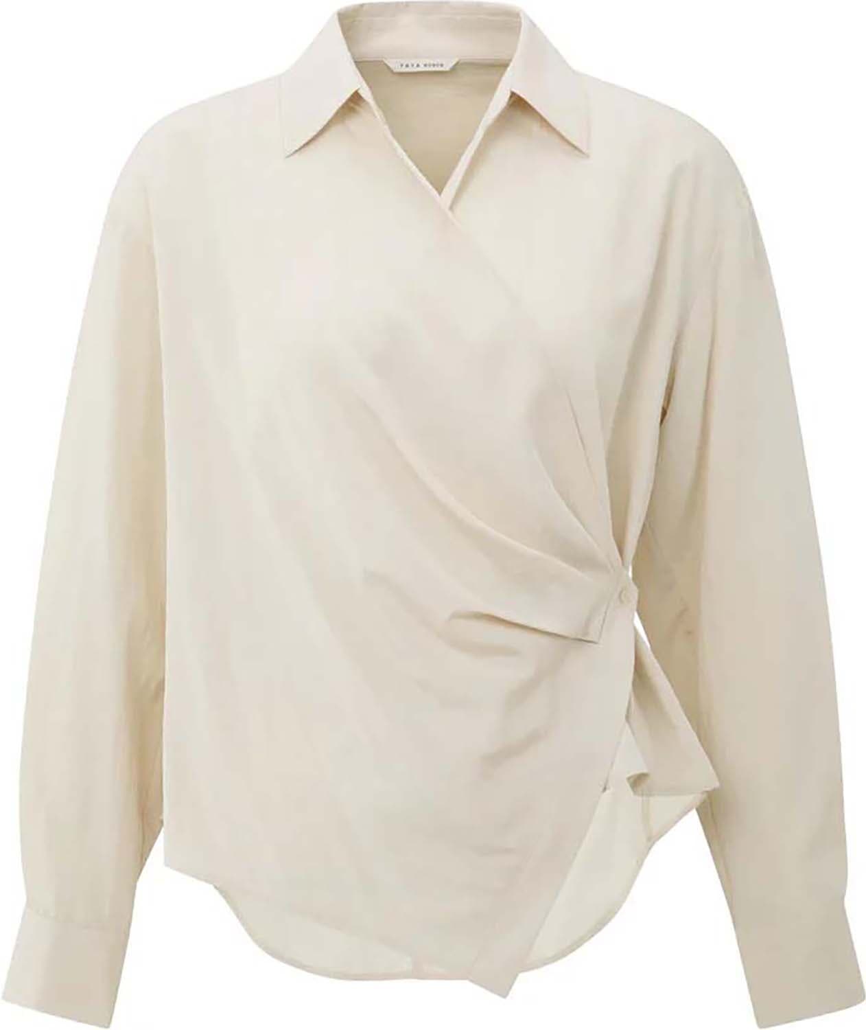 Yaya Fitted wrap blouse Beige