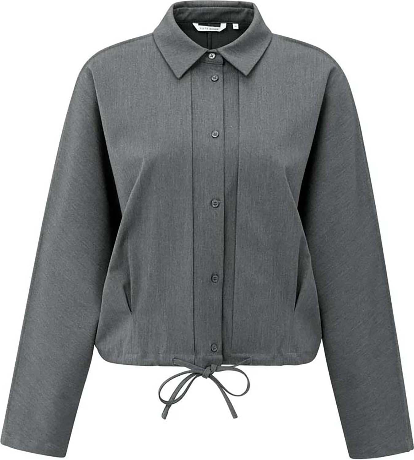 Yaya Blouse jacket with waist pleat Grijs