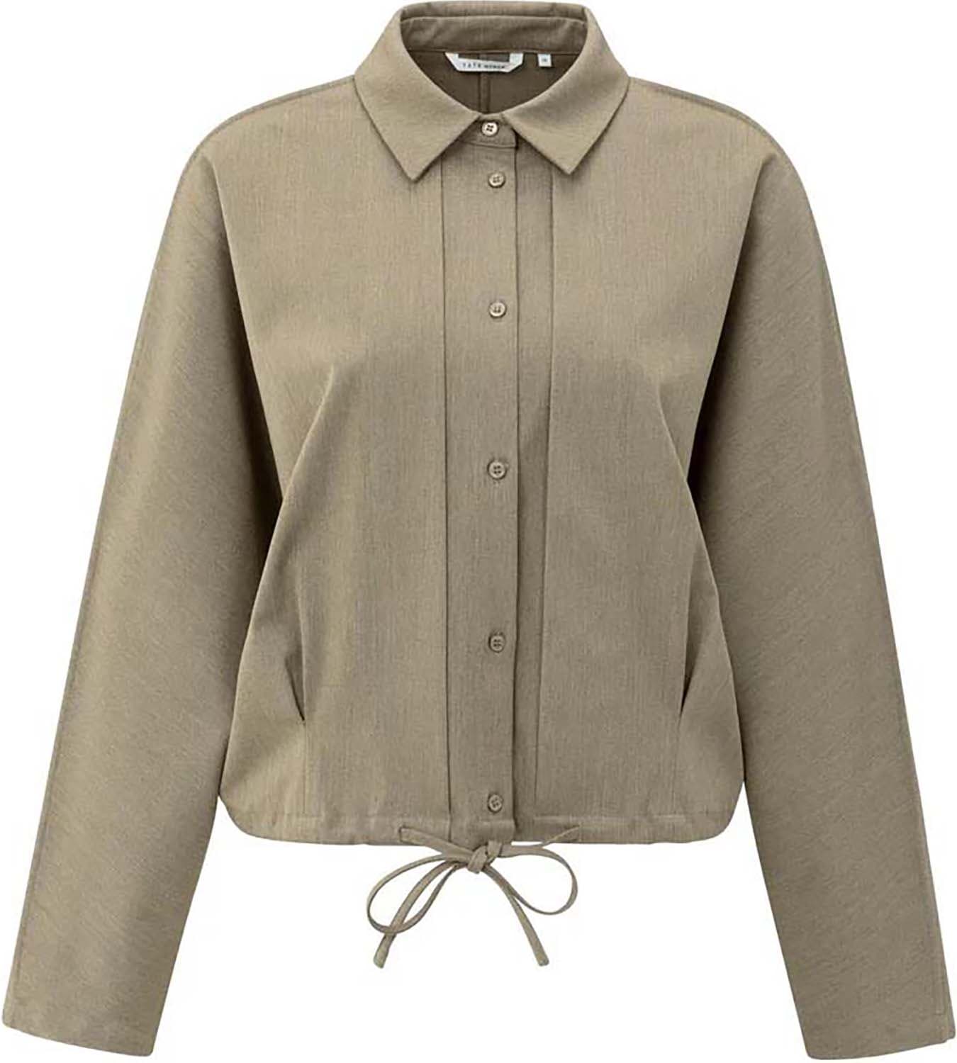 Yaya Blouse jacket with waist pleat Groen