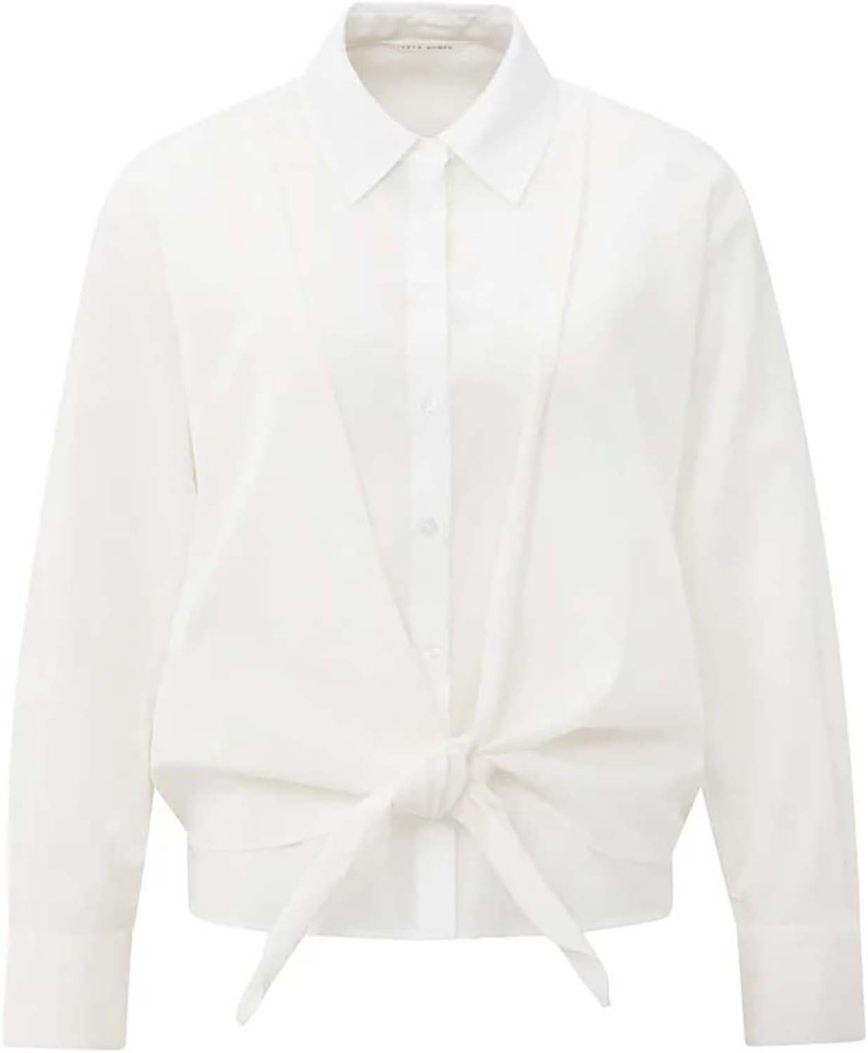 Yaya Layered blouse with knot Wit