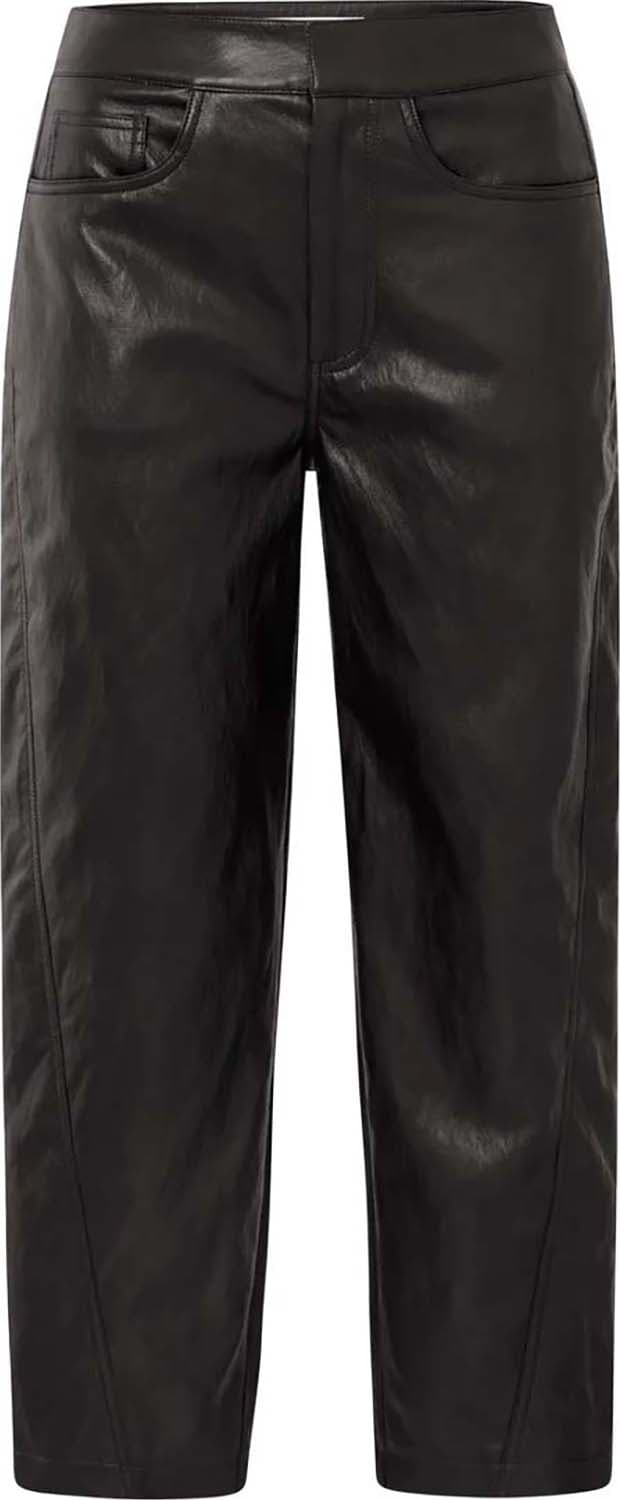Yaya Faux leather carrot fit trouse Grijs