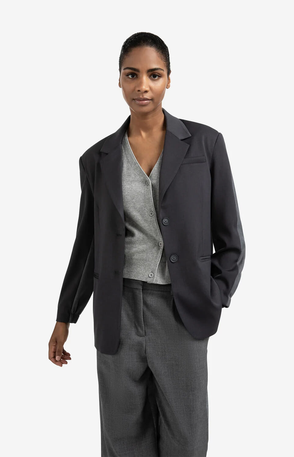 Yaya Woven Blazer Zwart
