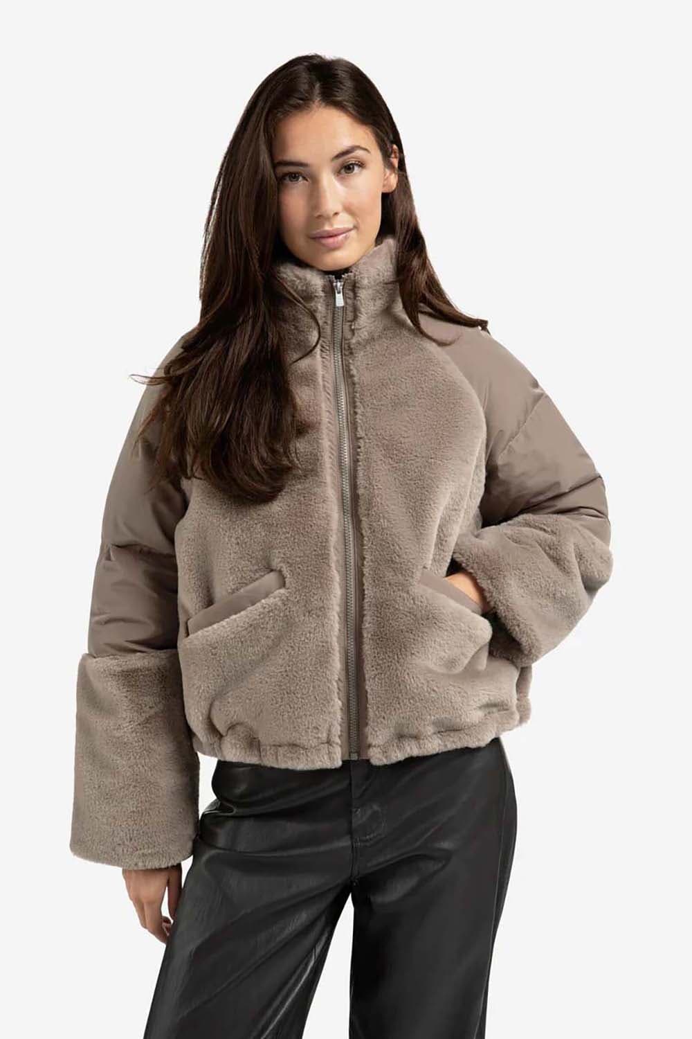 Yaya Jas Faux Fur  Bruin