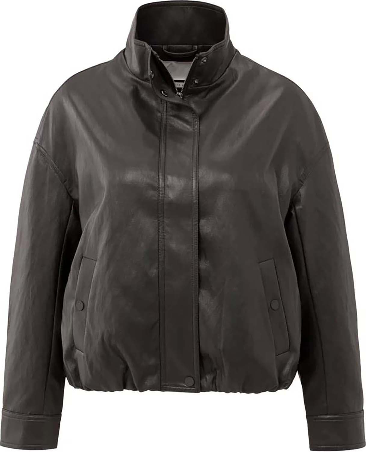 Yaya Faux leather jacket with baloo Grijs