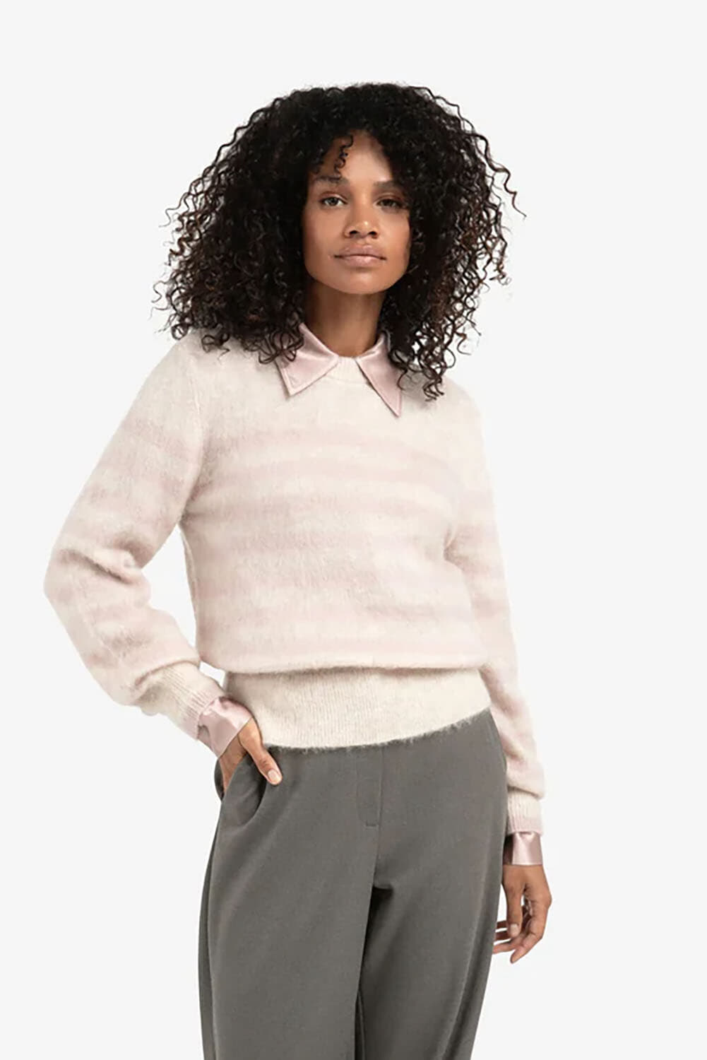 Yaya Sweater Gestreept Roze