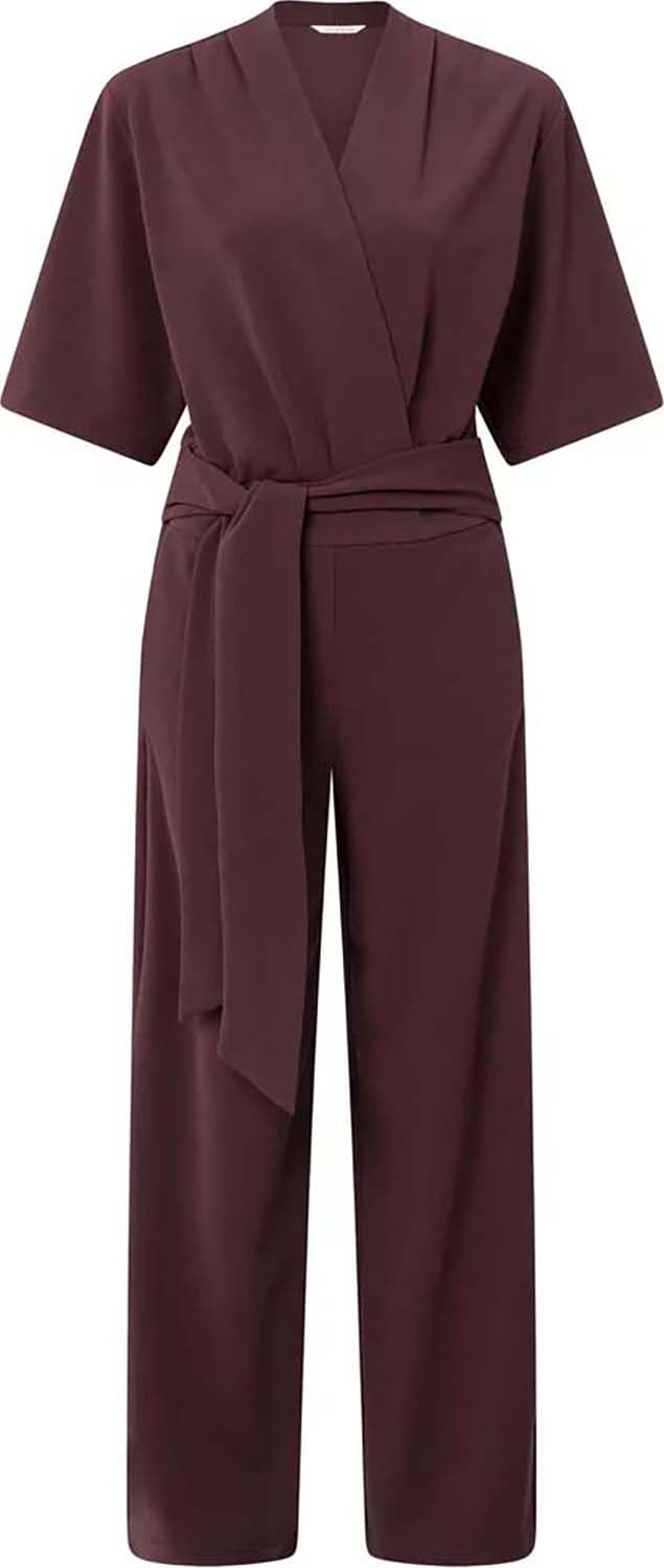 Yaya Jumpsuit with short sleeves Paars