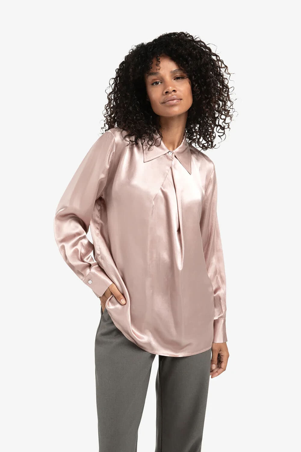 Yaya Blouse Satijn Roze