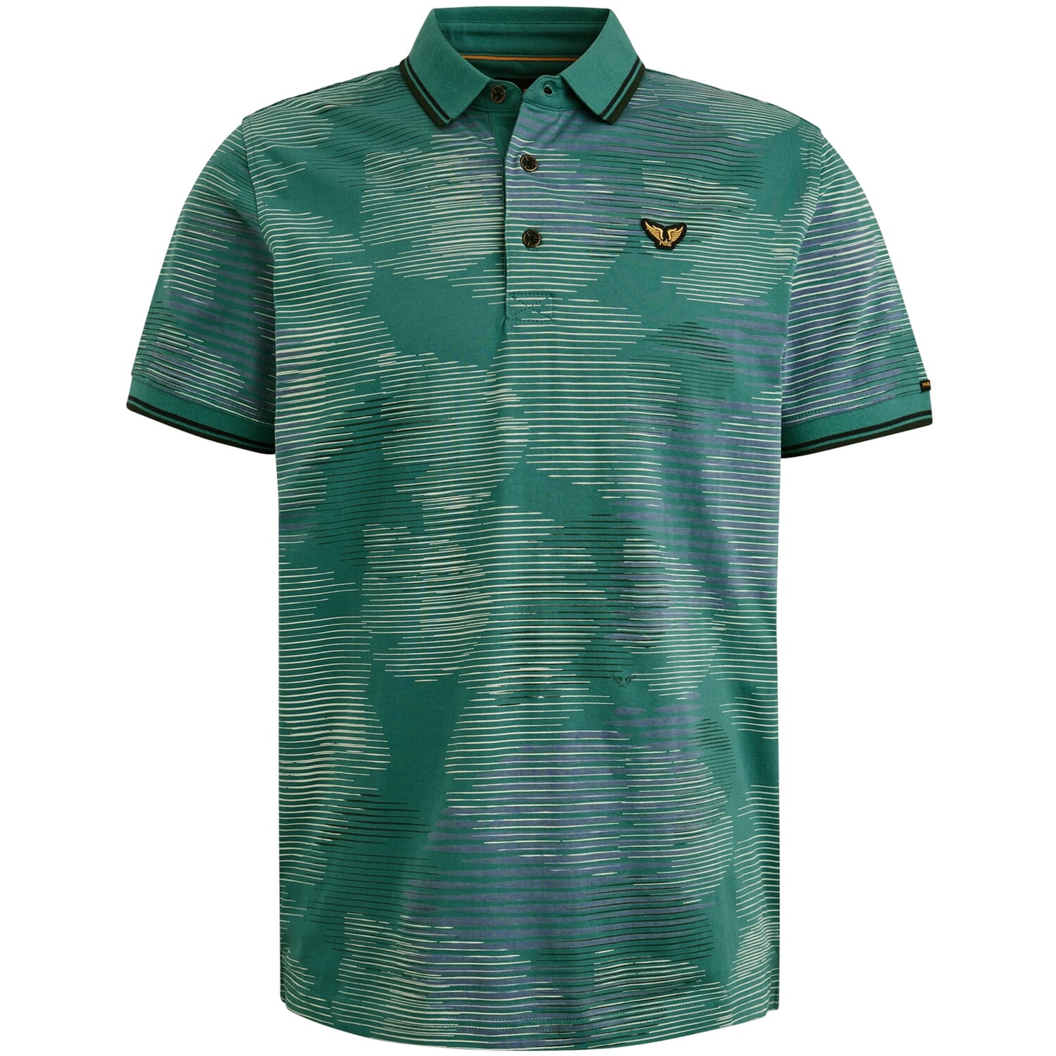 Pme Legend Polo met Allover Print Groen