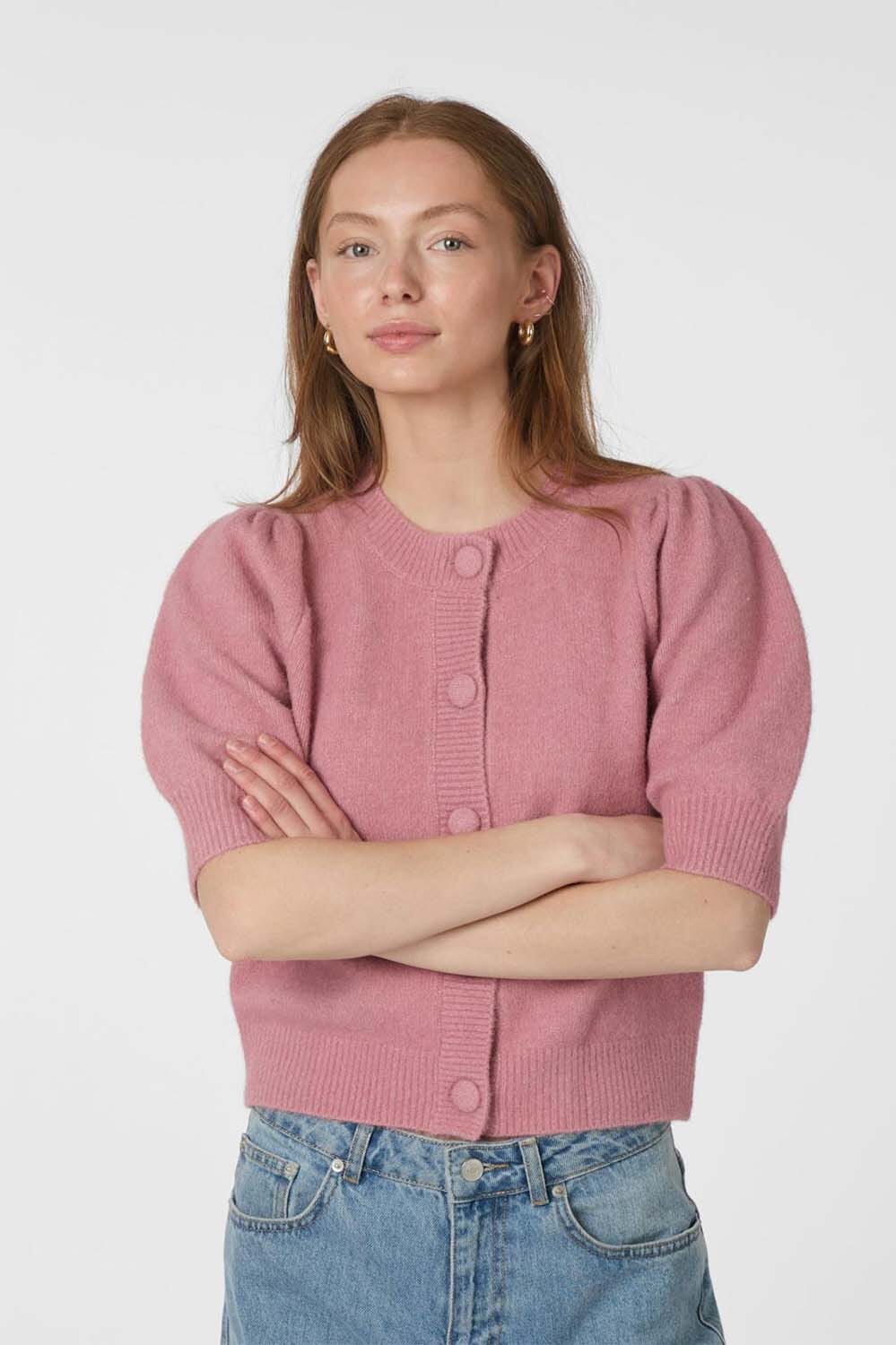 Neo Noir Gebreid Vest Trudy Roze