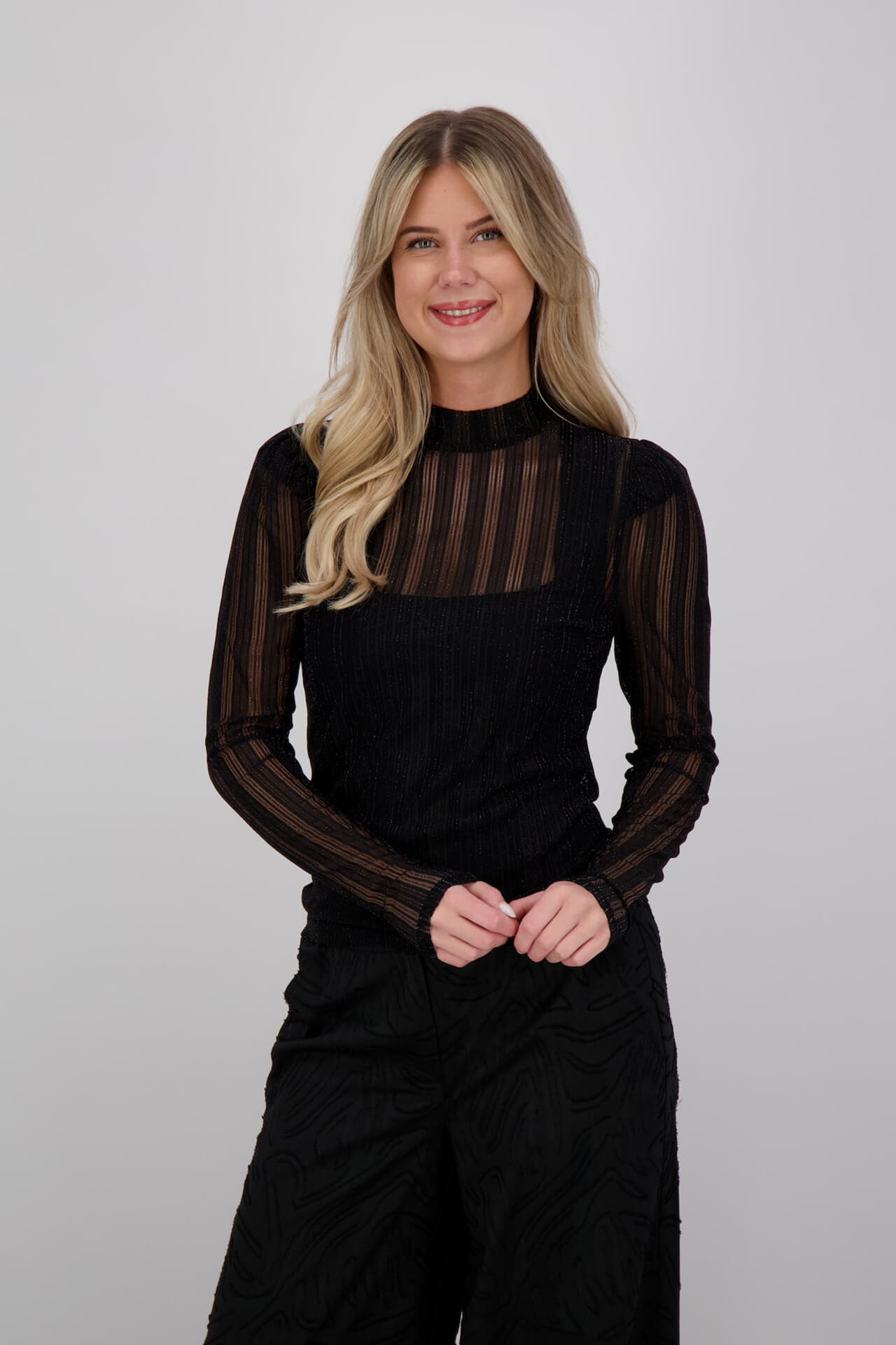 Aaiko Top Ivona Mesh Zwart