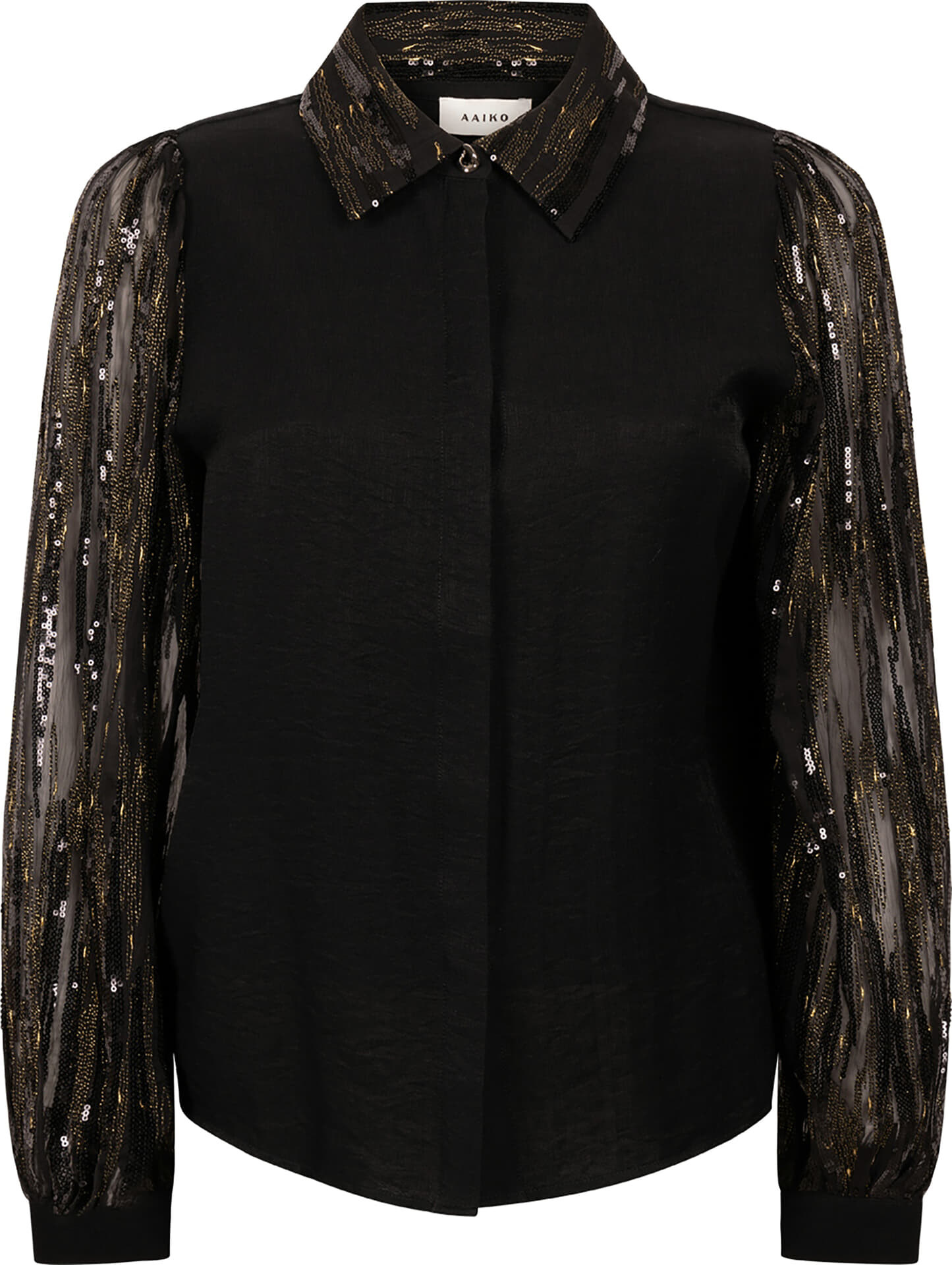 Aaiko Blouse Pillar Paillette Zwart