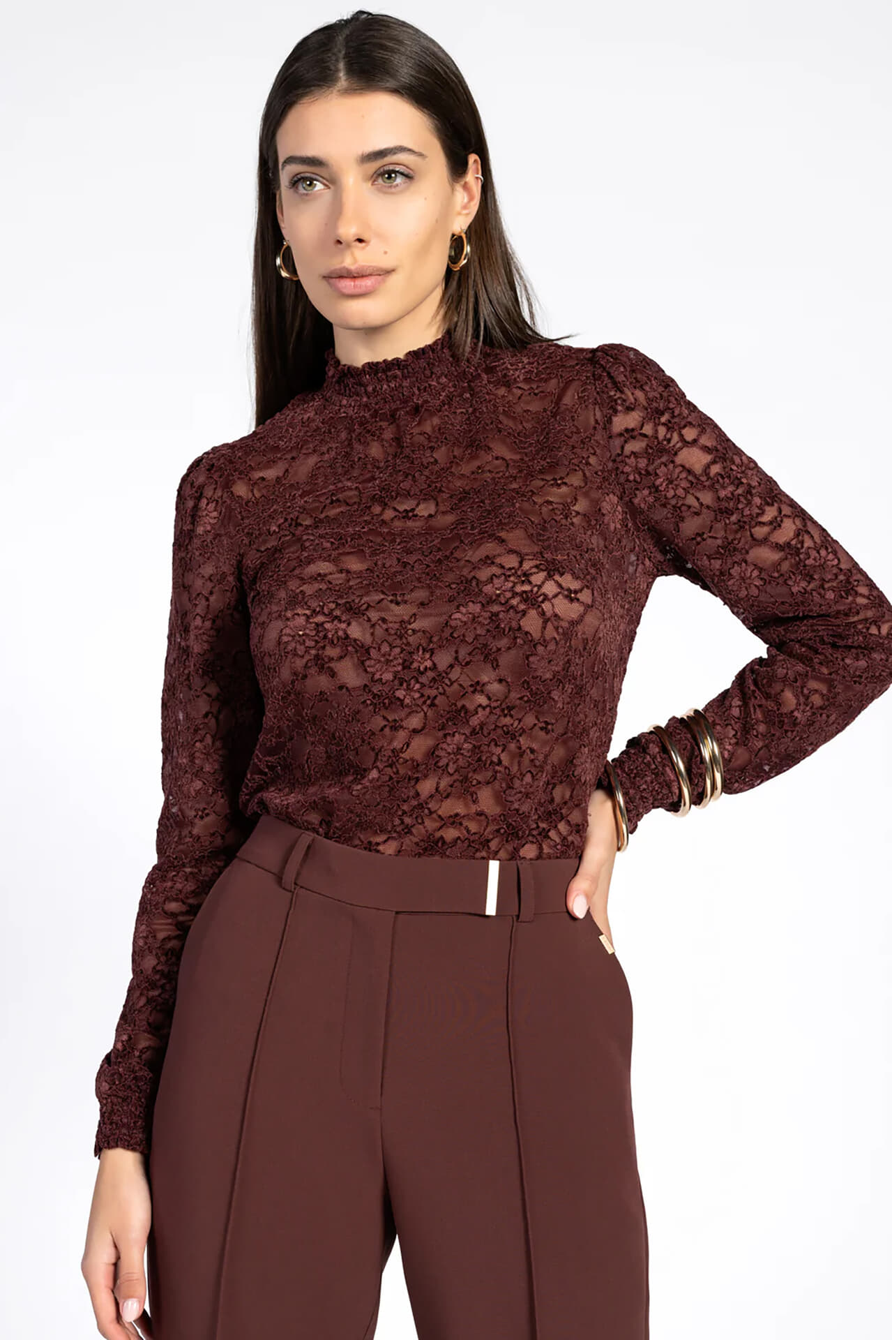 Aaiko Top Tory Lace Bruin