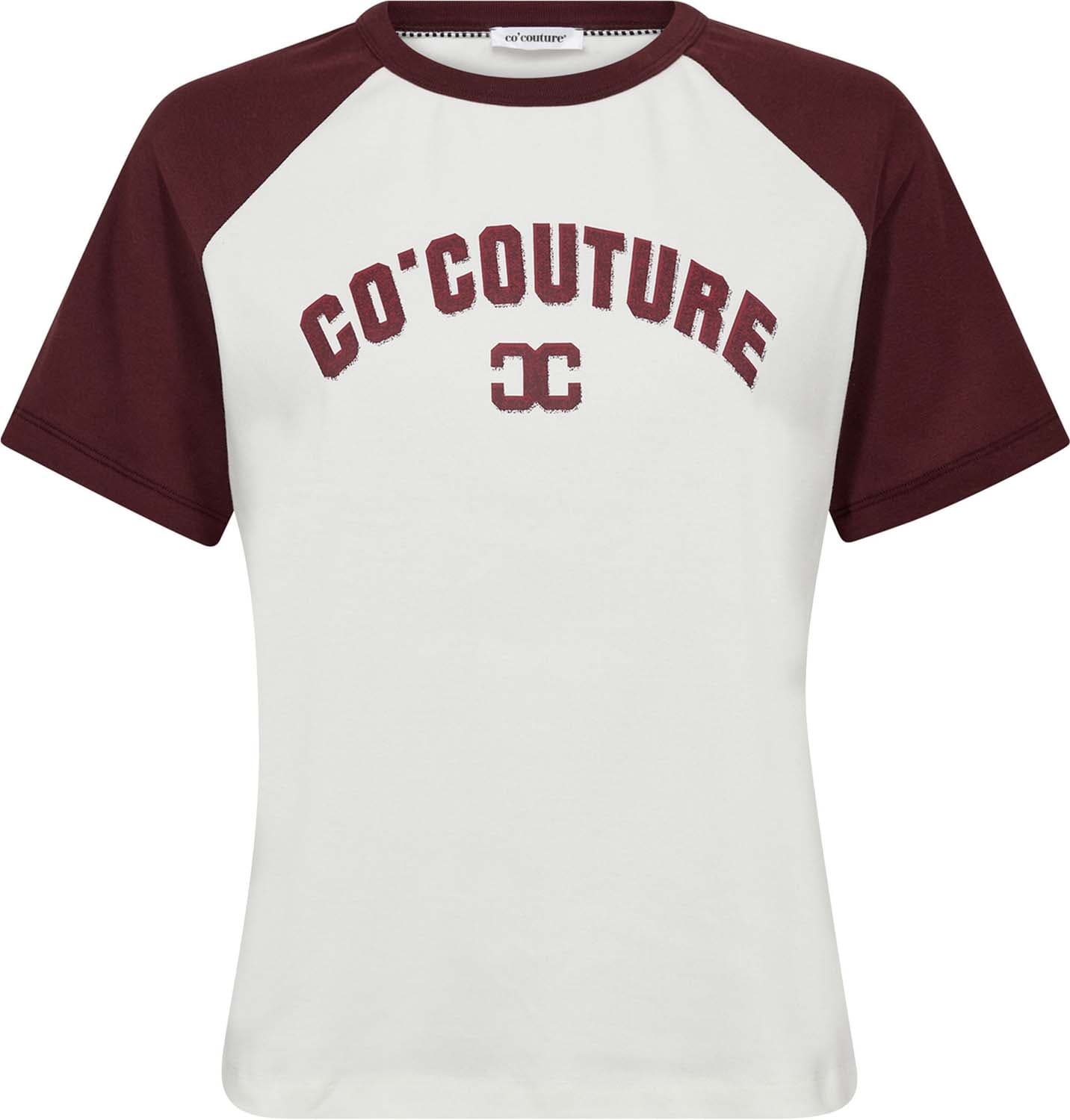 Co'couture T-shirt Edge Block Bordeaux Rood