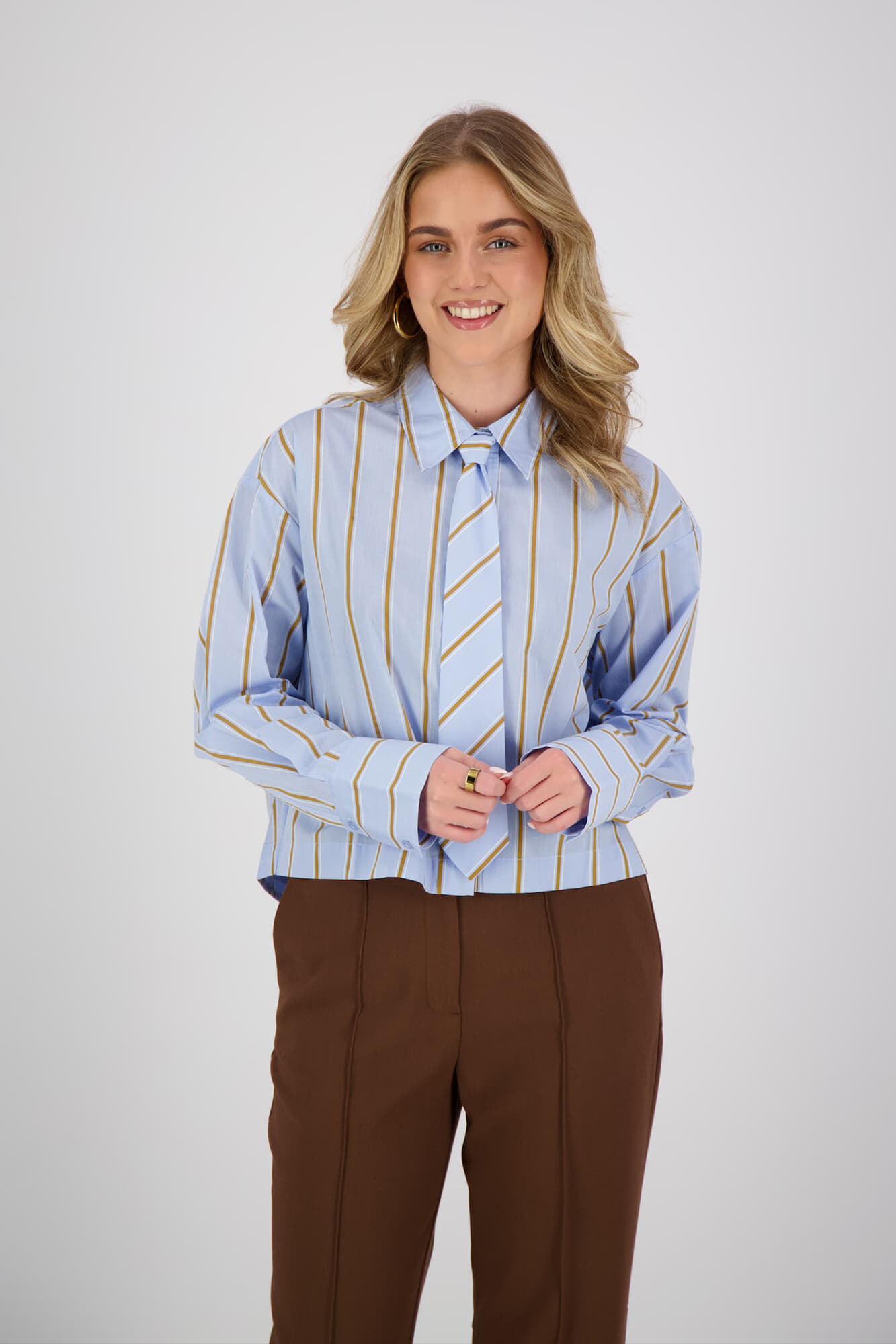 Co'couture Blouse Amora Stripe Blauw