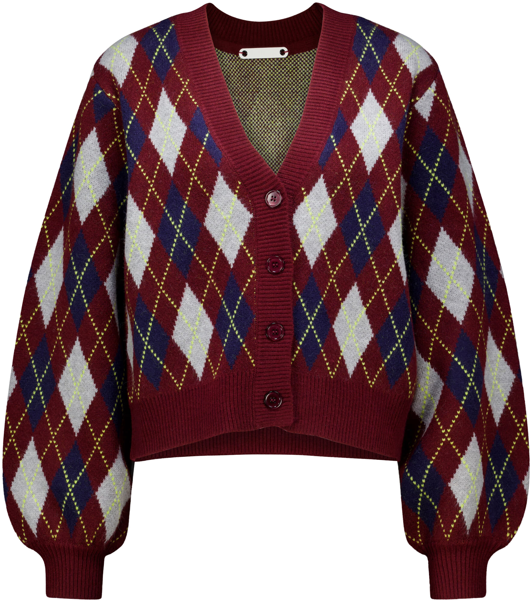Co'couture Vest Row Check Bordeaux Rood