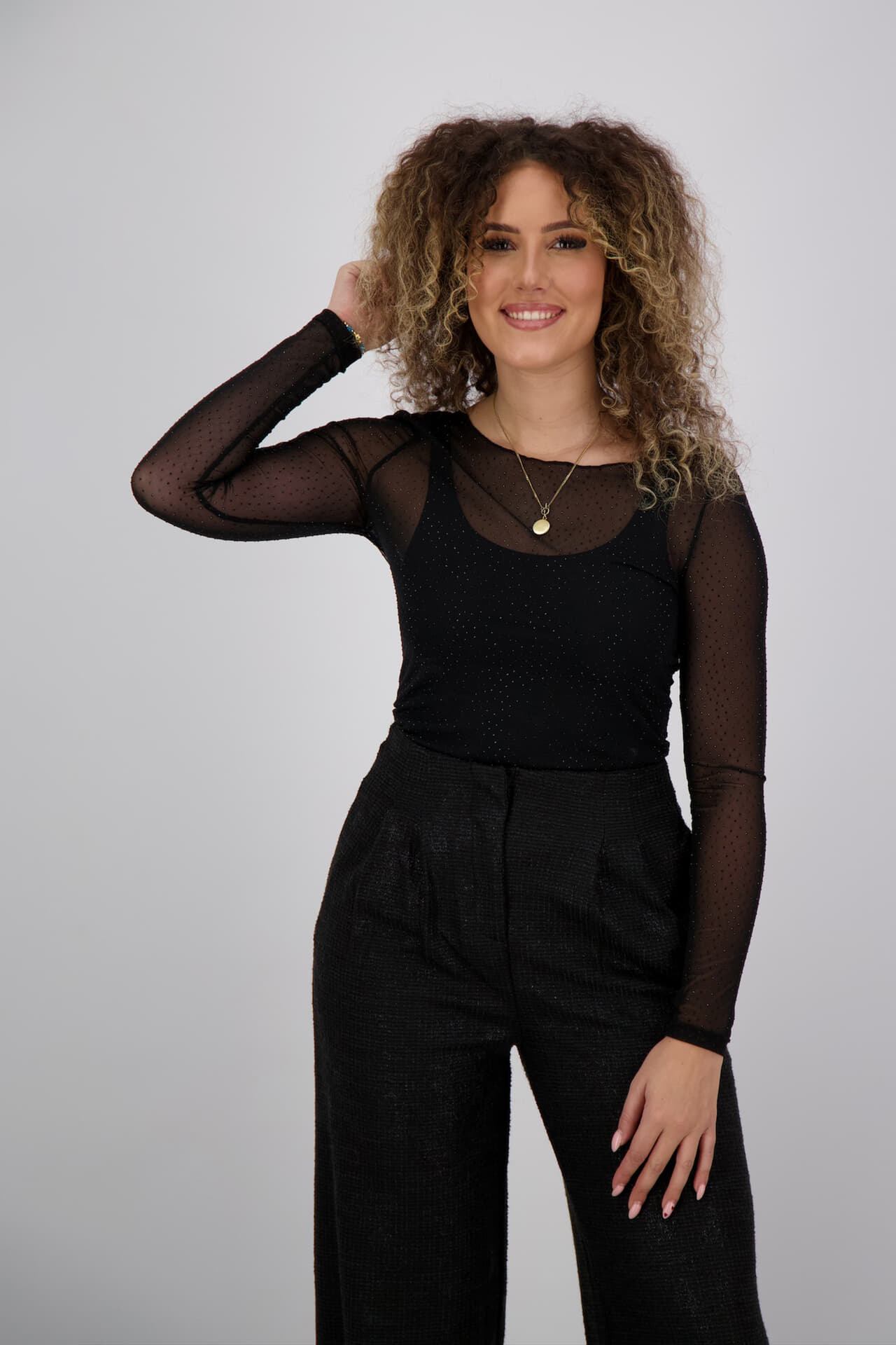 Ichi Longsleeve Noviola Zwart