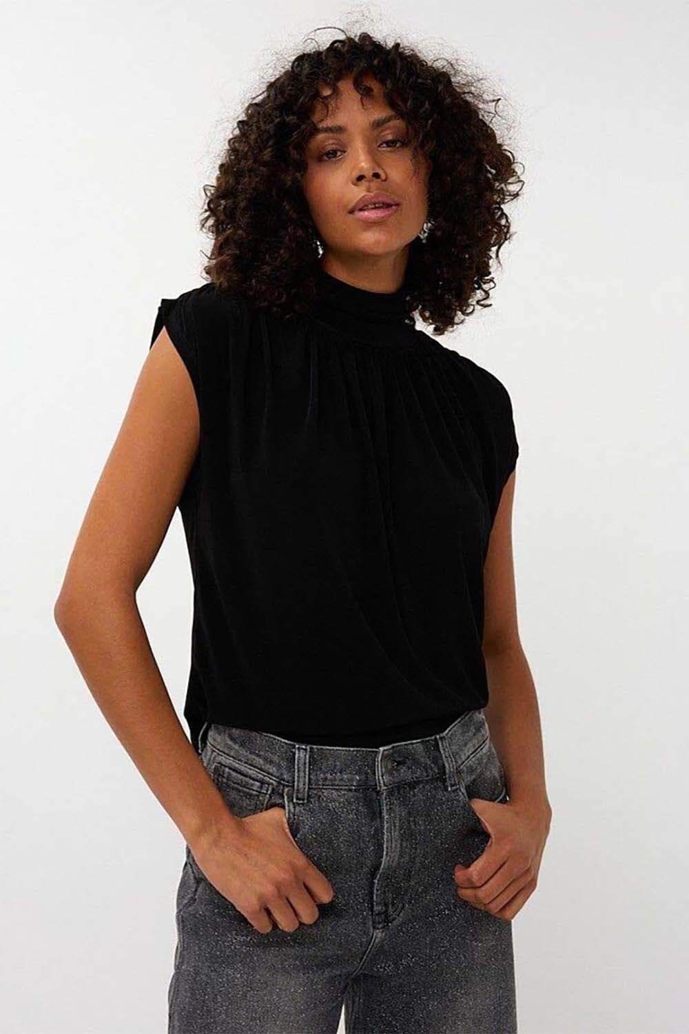 Esqualo Top Col Gathering Zwart