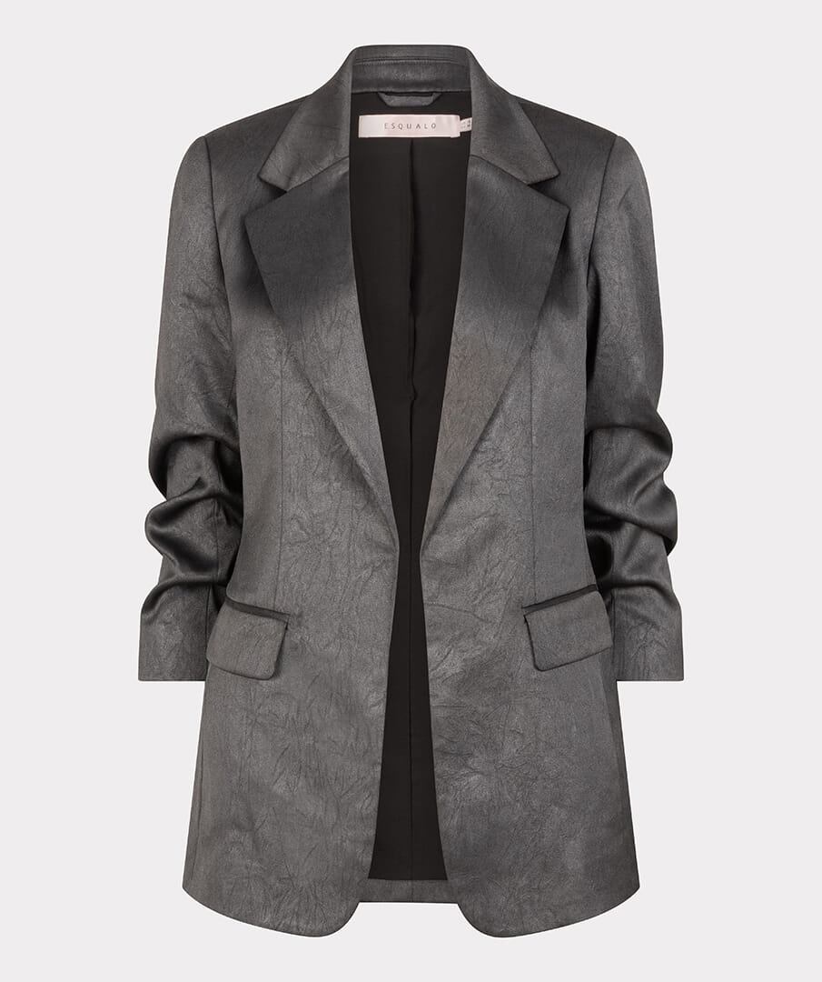 Esqualo Blazer Shimmer Crinkle Antraciet
