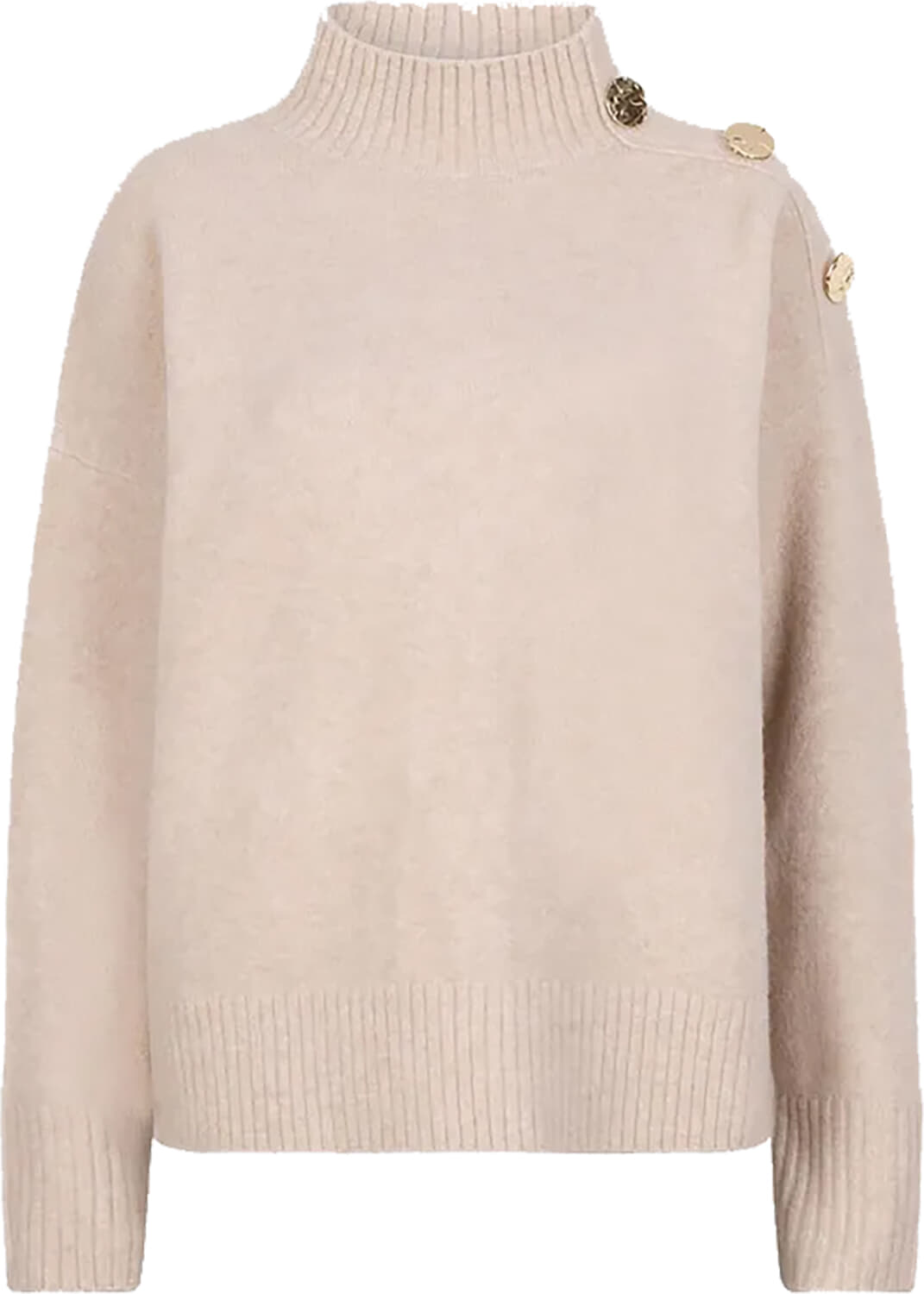 Esqualo Sweater Shoulder Buttons Beige
