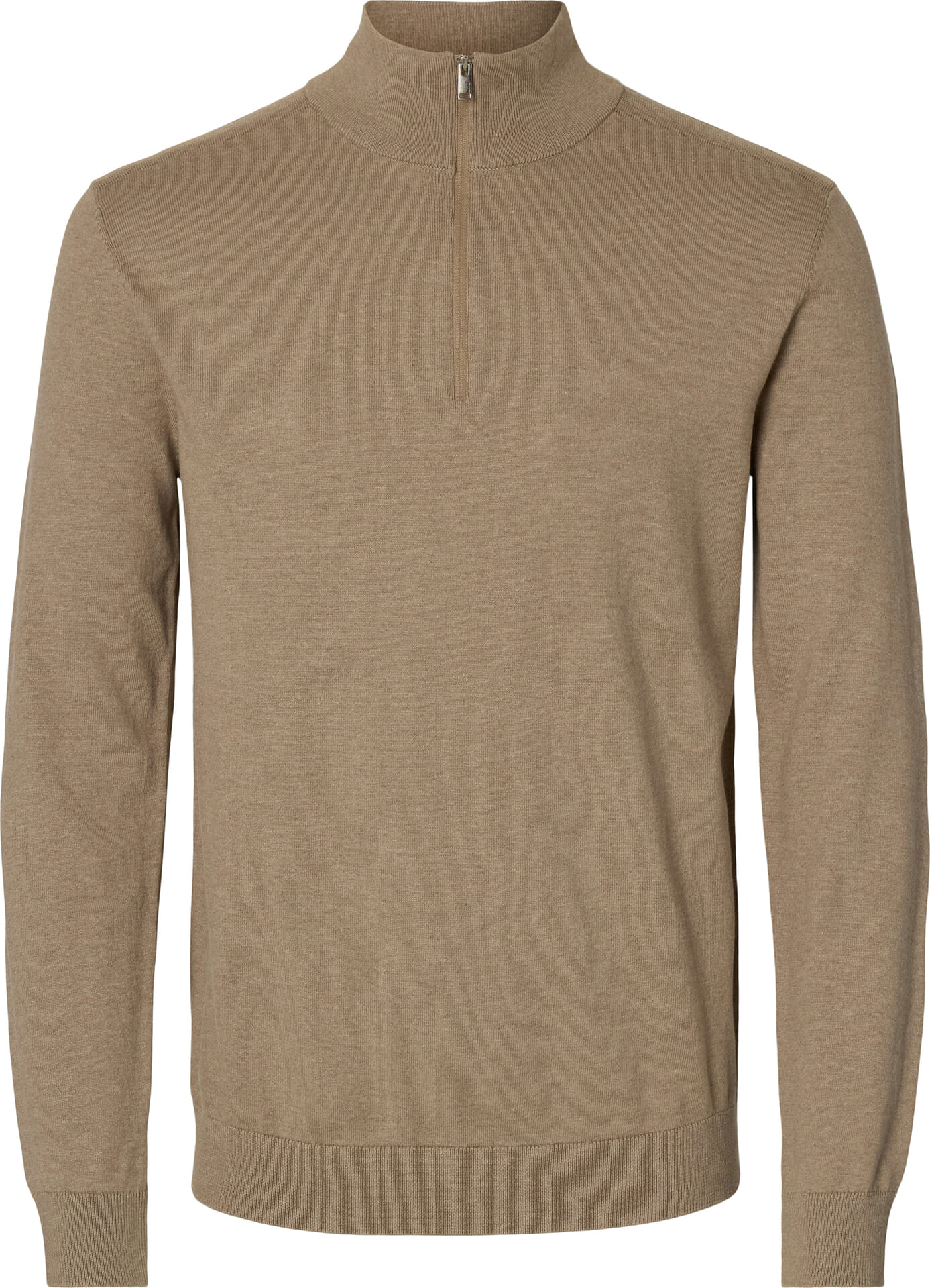 Selected Homme Half-zip Trui Berg Beige