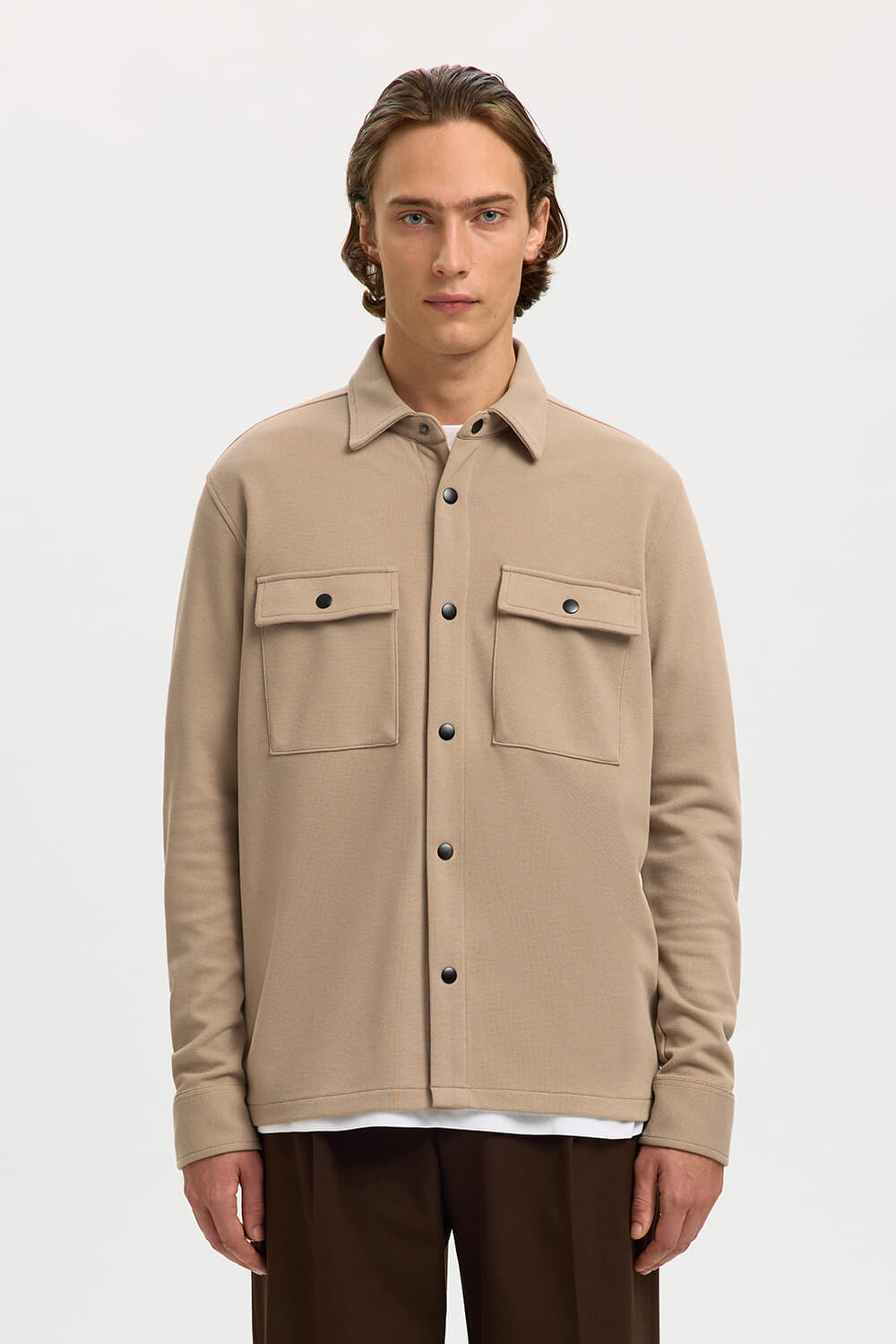 Selected Homme Overshirt Jackie Sweat Beige