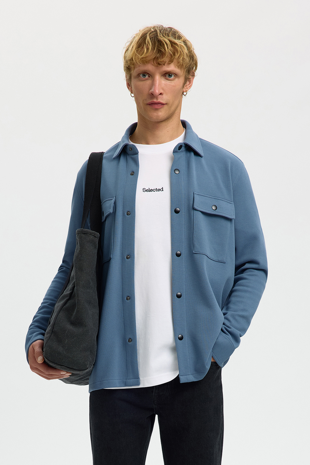 Selected Homme Overshirt Jackie Sweat Blauw