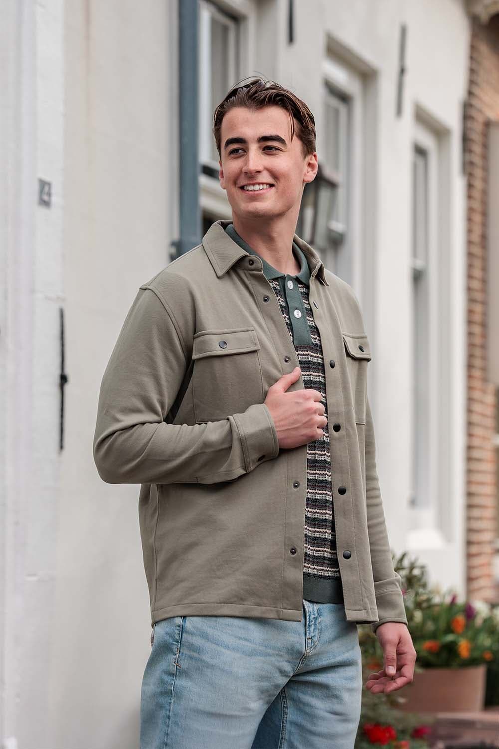 Selected Homme Overshirt Jackie Sweat Groen