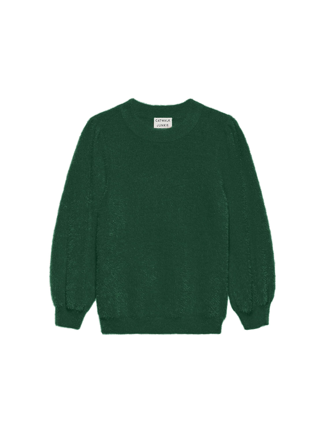 Catwalk Junkie Sweater Fuzzy Puff Mouw Groen