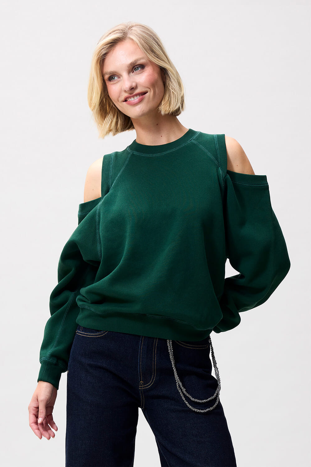 Catwalk Junkie Sweater with cut out Groen
