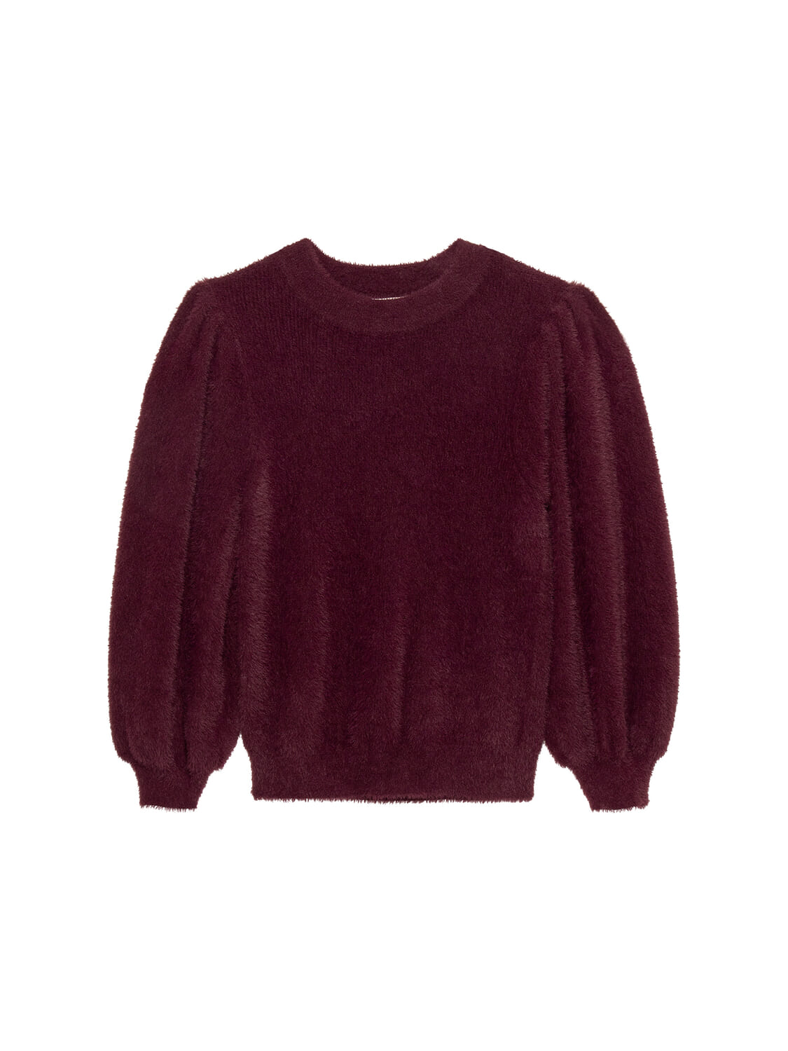 Catwalk Junkie Trui Fuzzy Puff Sleeve Bordeaux Rood