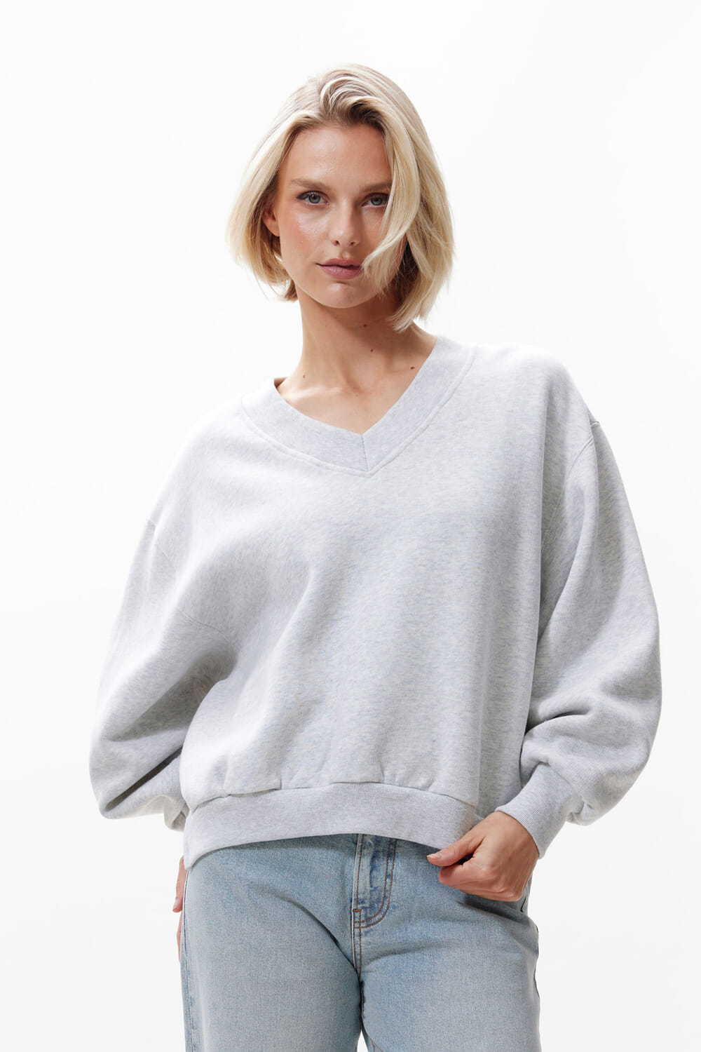 Catwalk Junkie Sweater V-neck Grijs