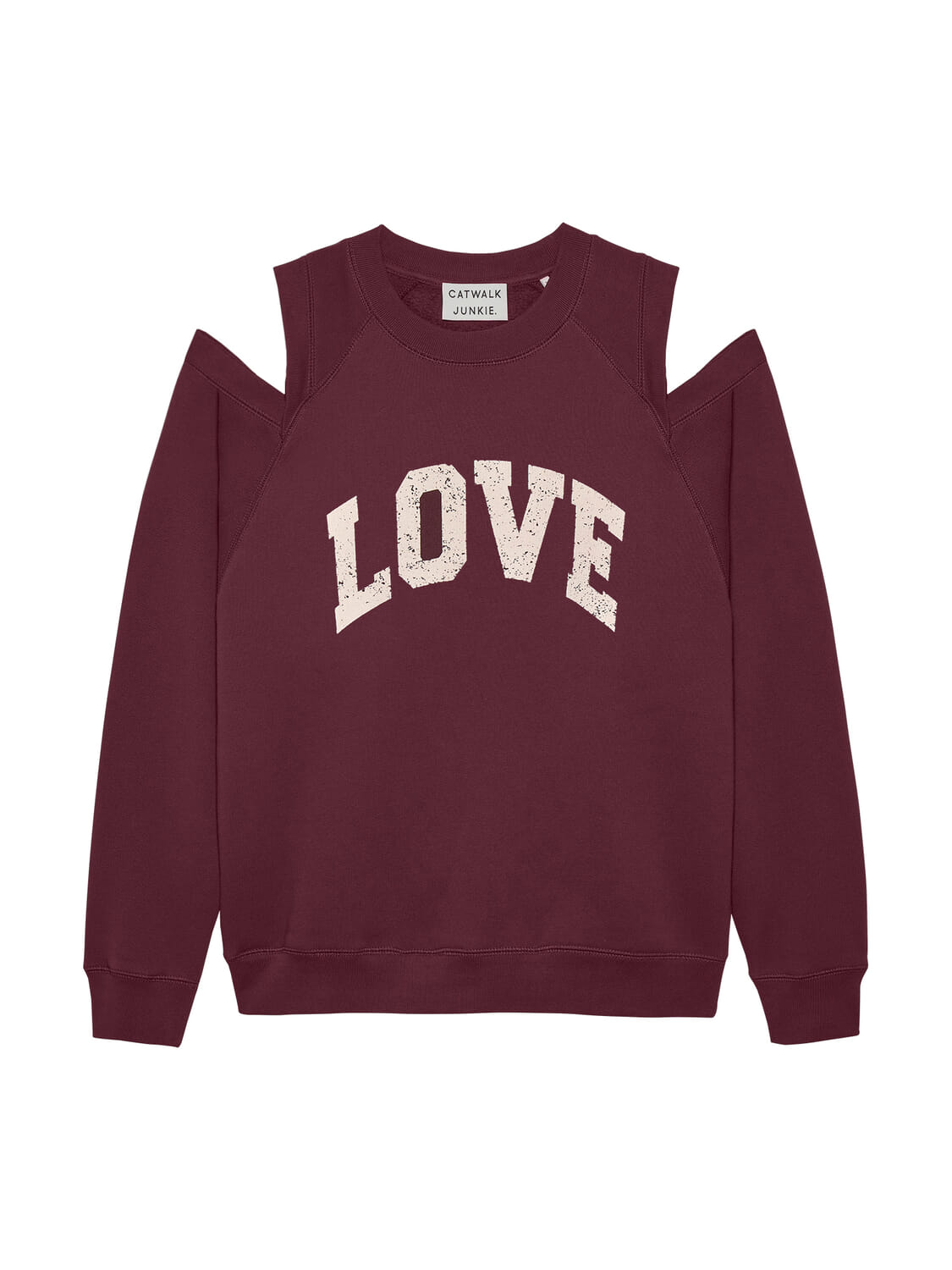 Catwalk Junkie Sweater Graphic with cut out Bordeaux Rood
