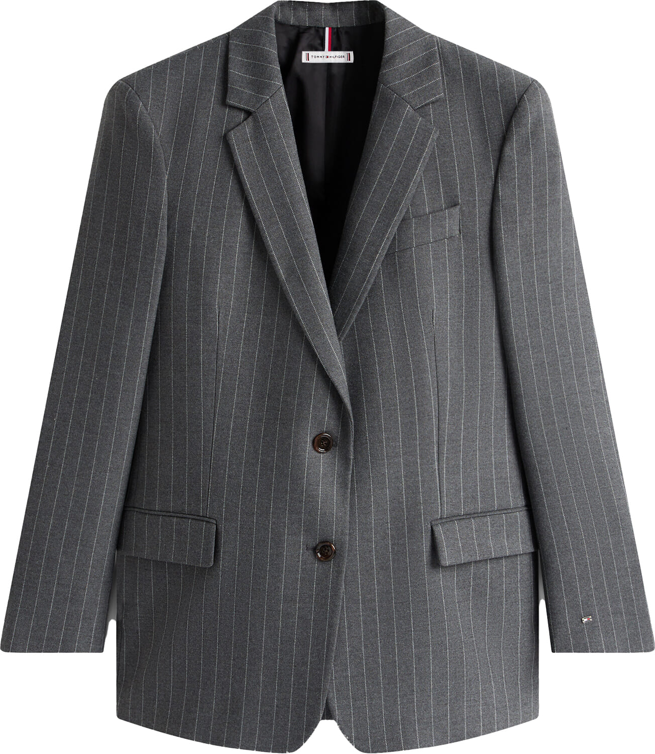 Tommy Hilfiger Blazer Pinstripe Relaxed Fit Grijs