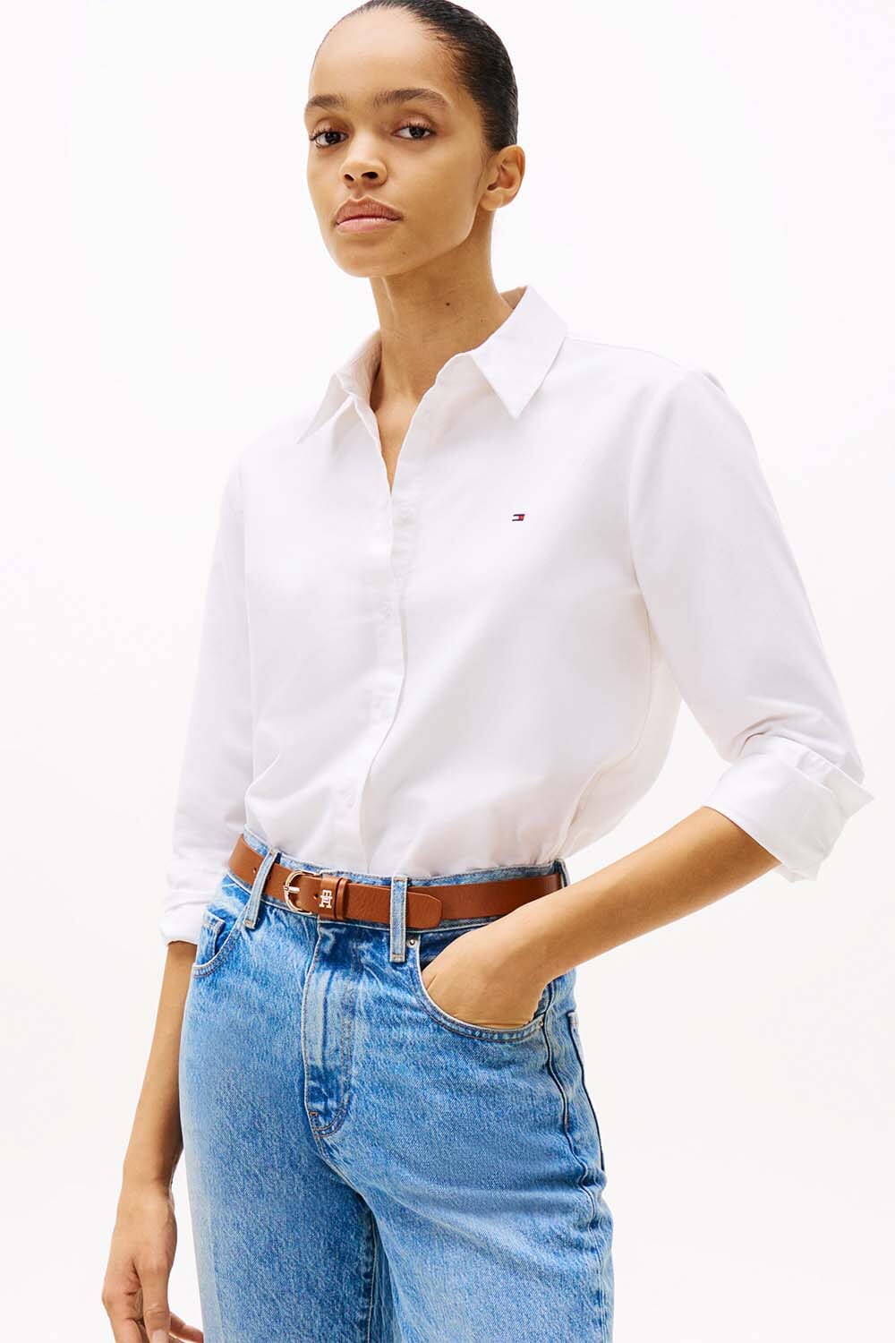 Tommy Hilfiger Blouse Oxford Relaxed Fit Wit