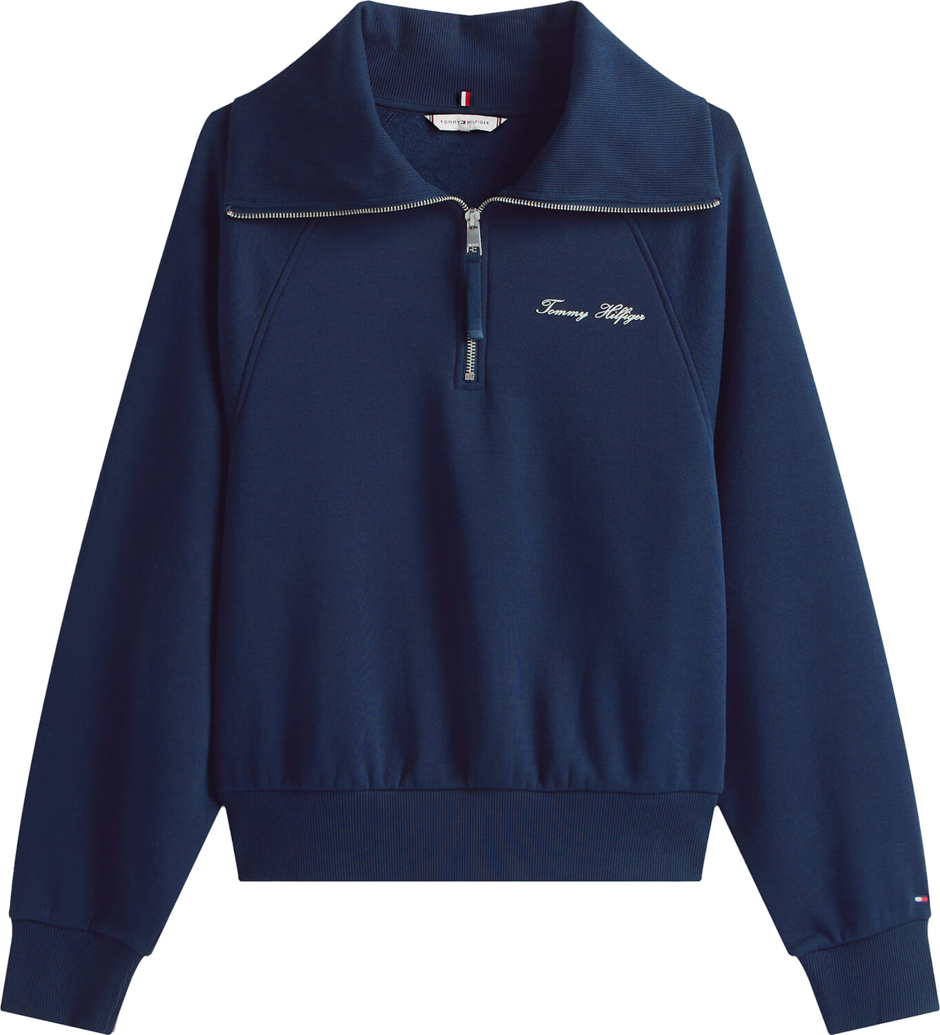 Tommy Hilfiger Zip-Sweater Classic Scipt Fleece Blauw