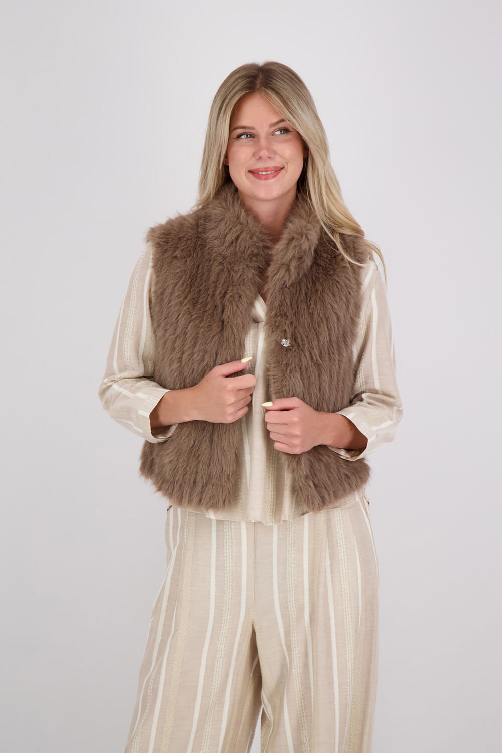 Rino & Pelle Gilet Dava Bruin