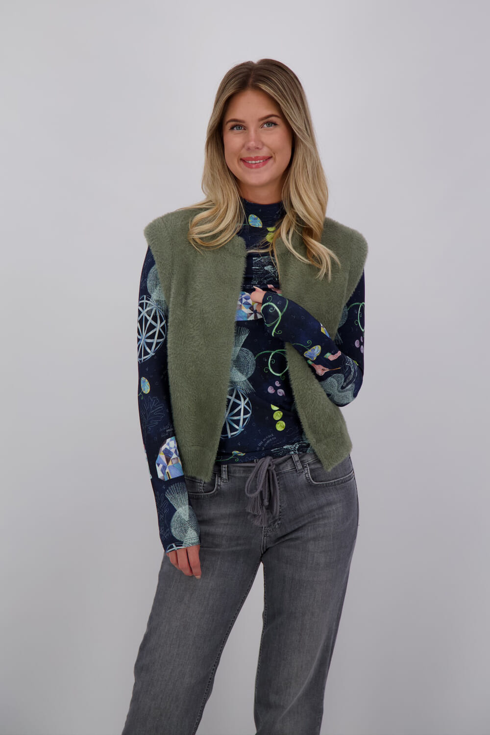 Rino & Pelle Gilet Elona Groen