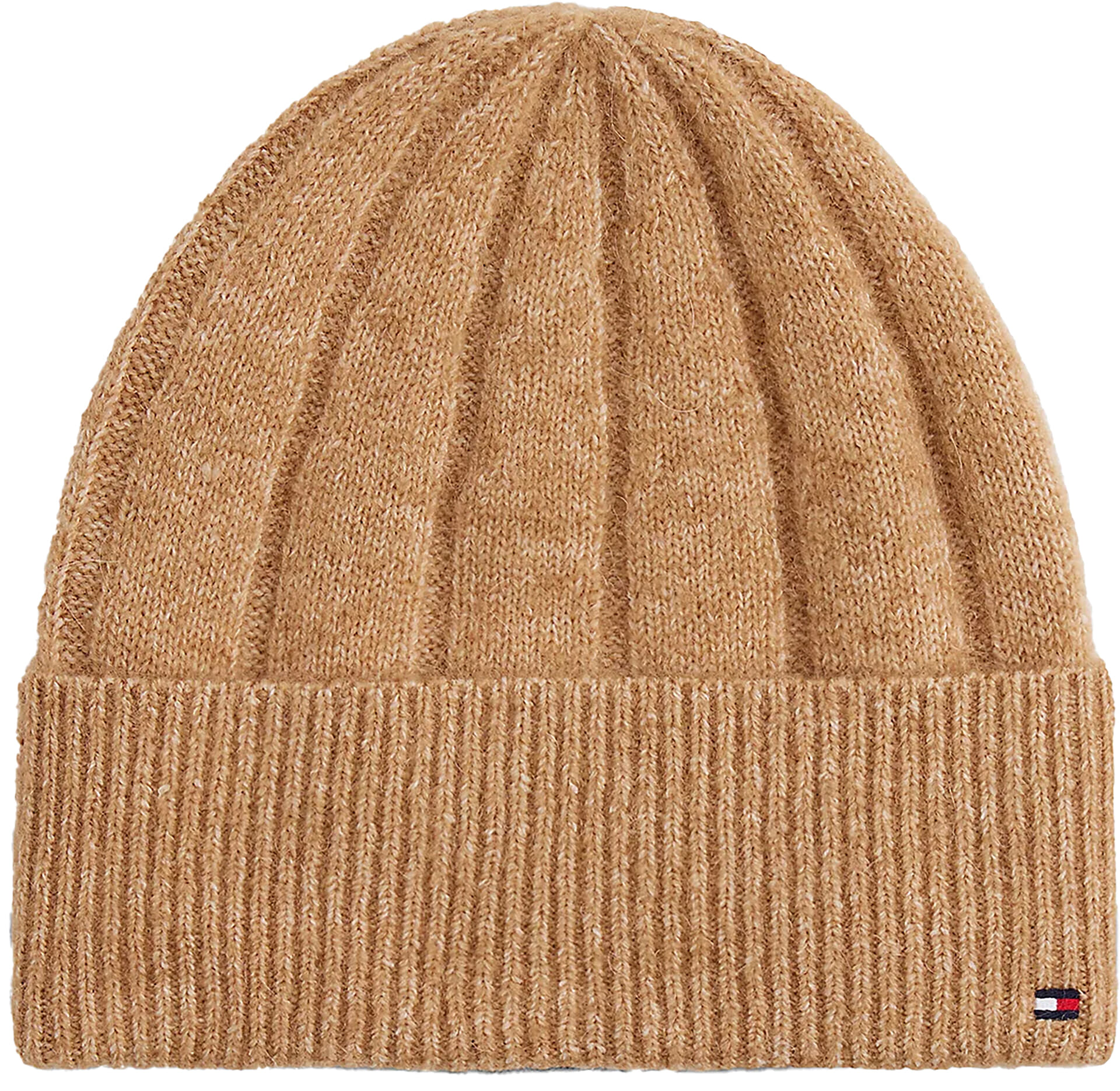 Tommy Hilfiger TH Flag Fluffy Beanie Camel