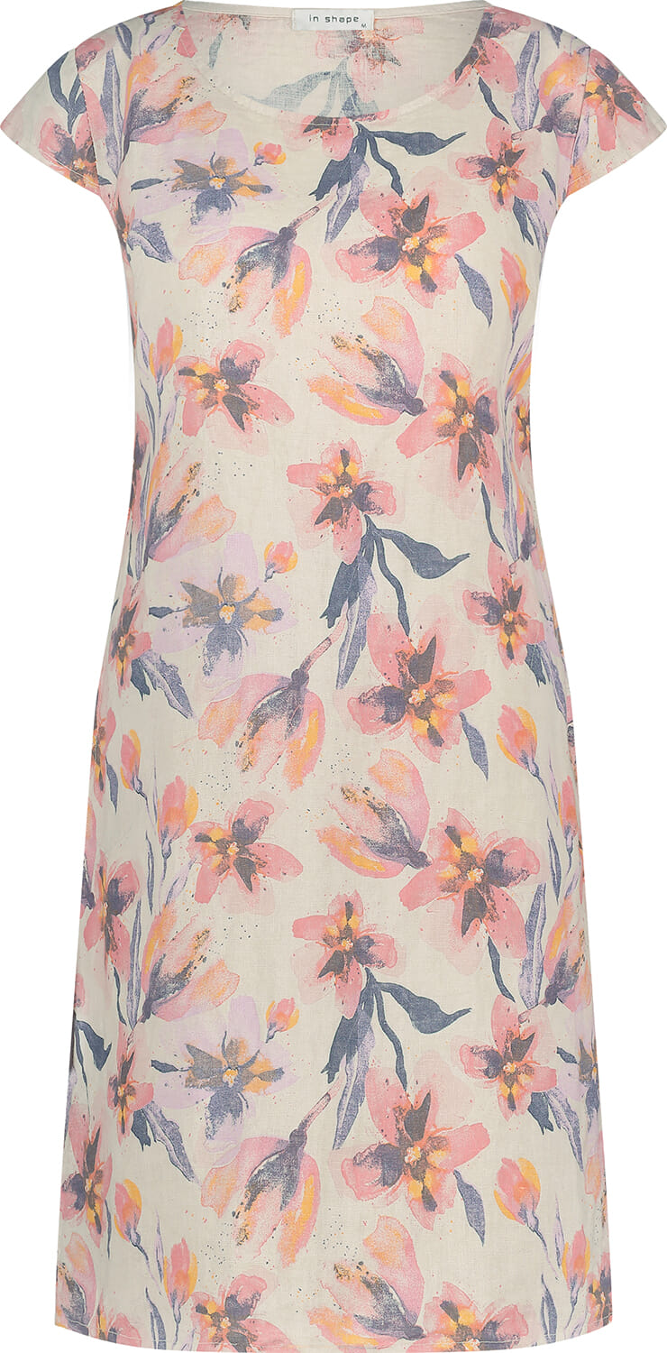 Jurk Fien Aquarel Flower Beige
