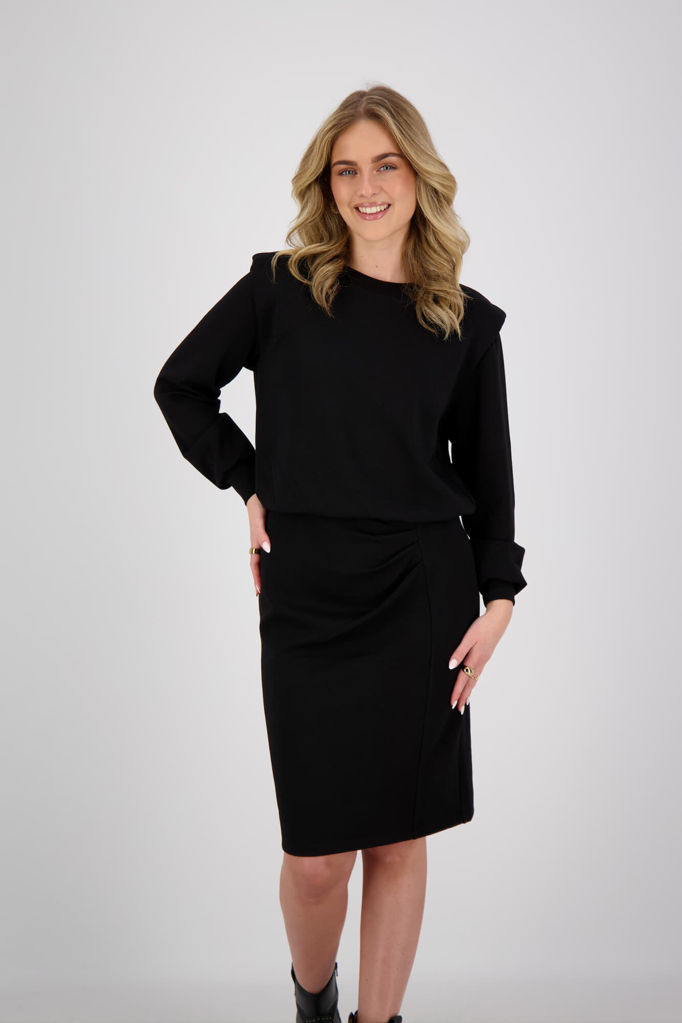 K Design Jurk plooitjes Zwart